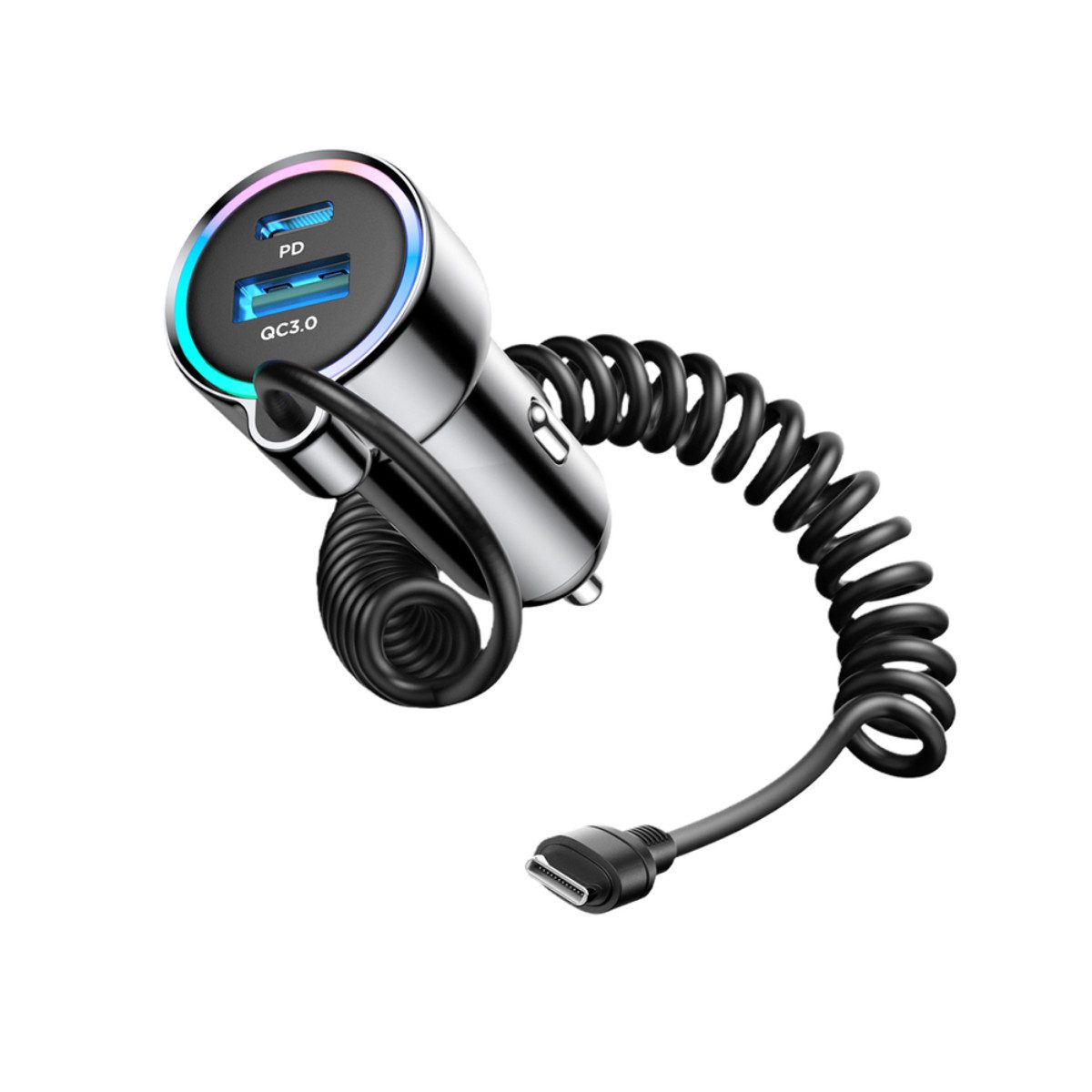 JOYROOM JR-CL07 KFZ-Netzteil (72W 3in1 Autolader mit 1,6 m USB-C Kabel und PD QC PPS)