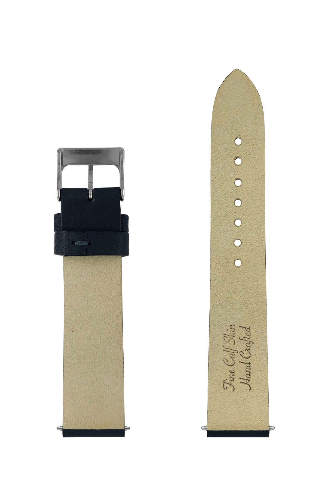 bauhaus Uhrenarmband Uhrenarmband Blau, Lederarmband mit Bauhaus Logo, 18mm 21413