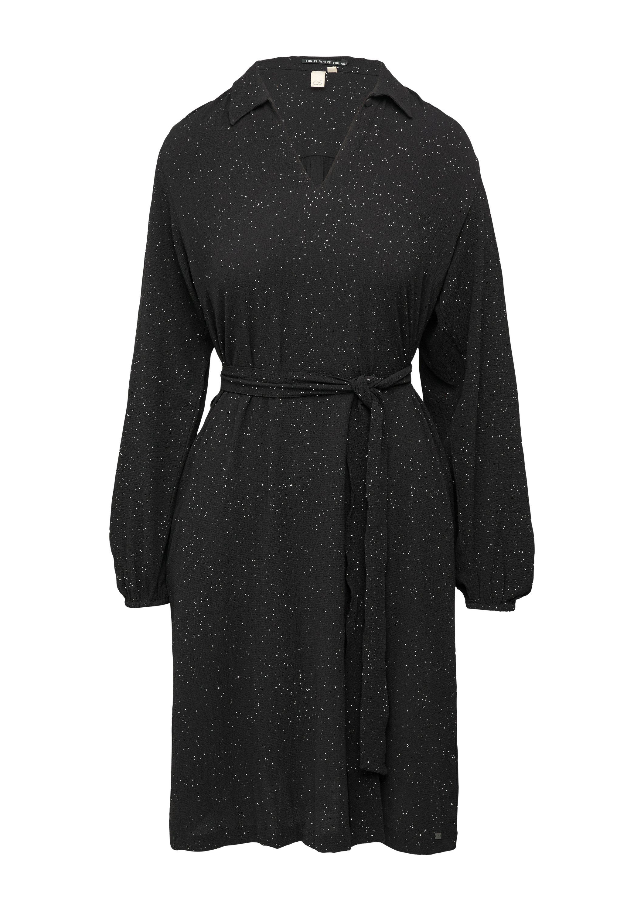 QS Minikleid Kleid Glitzerkleid mit Gürtel und Eingrifftaschen günstig online kaufen