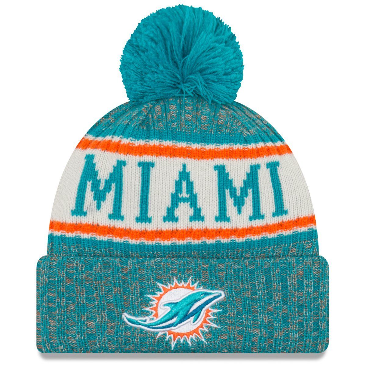 New Era Fleecemütze NFL Sideline Bobble Miami Dolphins