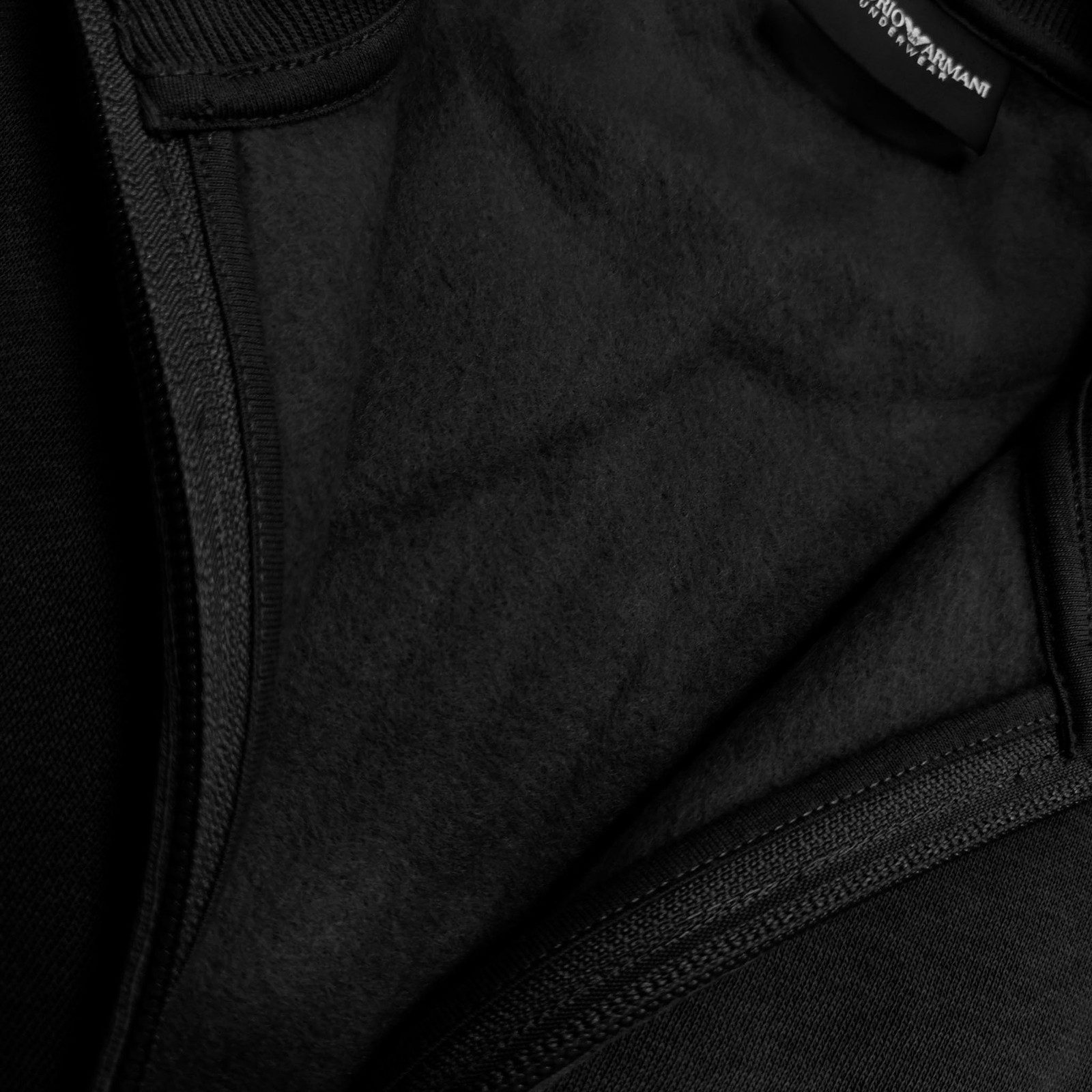 Emporio Armani Sweatjacke Felpa Loungewear mit Ripp-Stehkragen günstig online kaufen