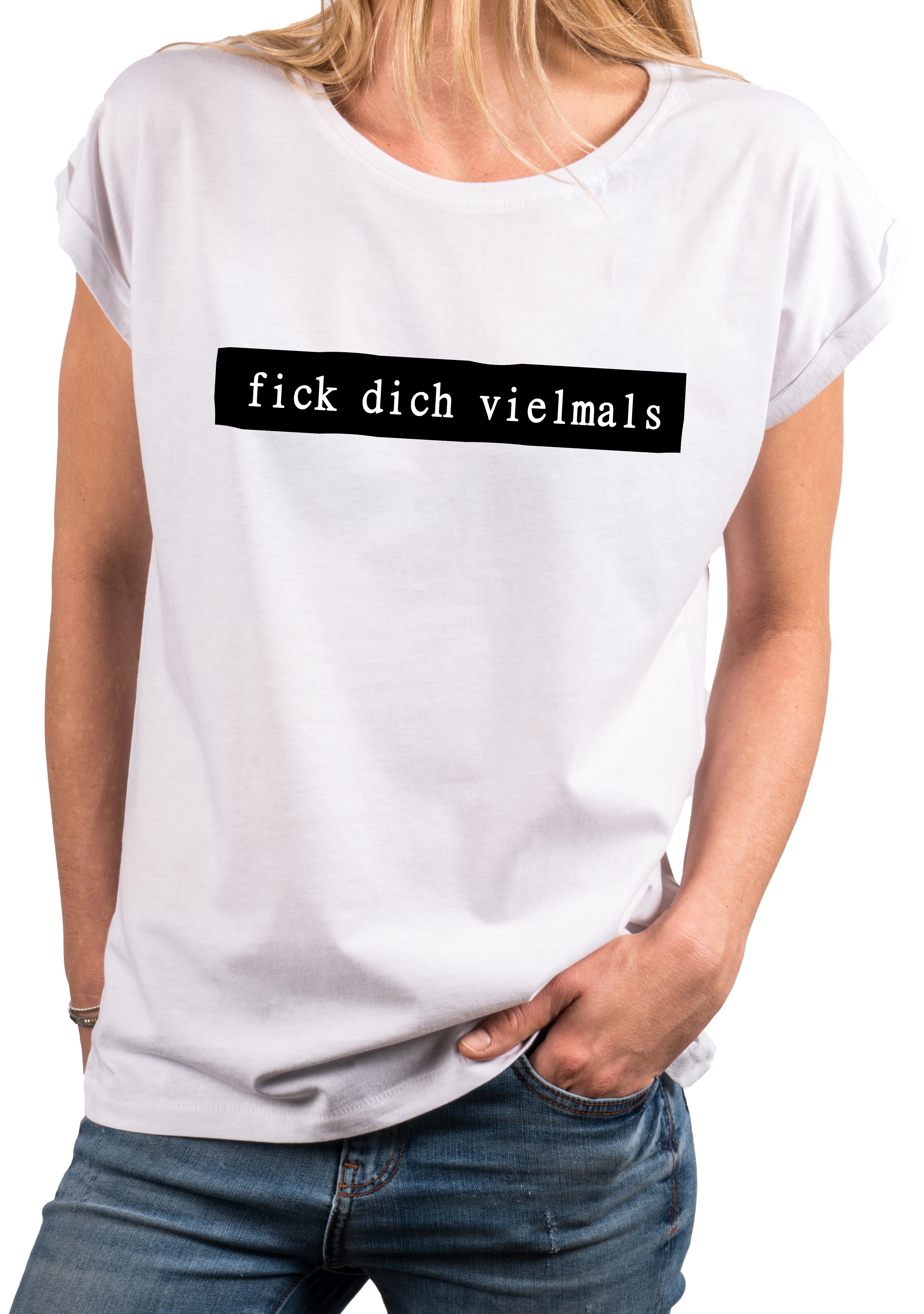 MAKAYA Print-Shirt Ausgefallene Damenshirts Coole Freche günstig online kaufen