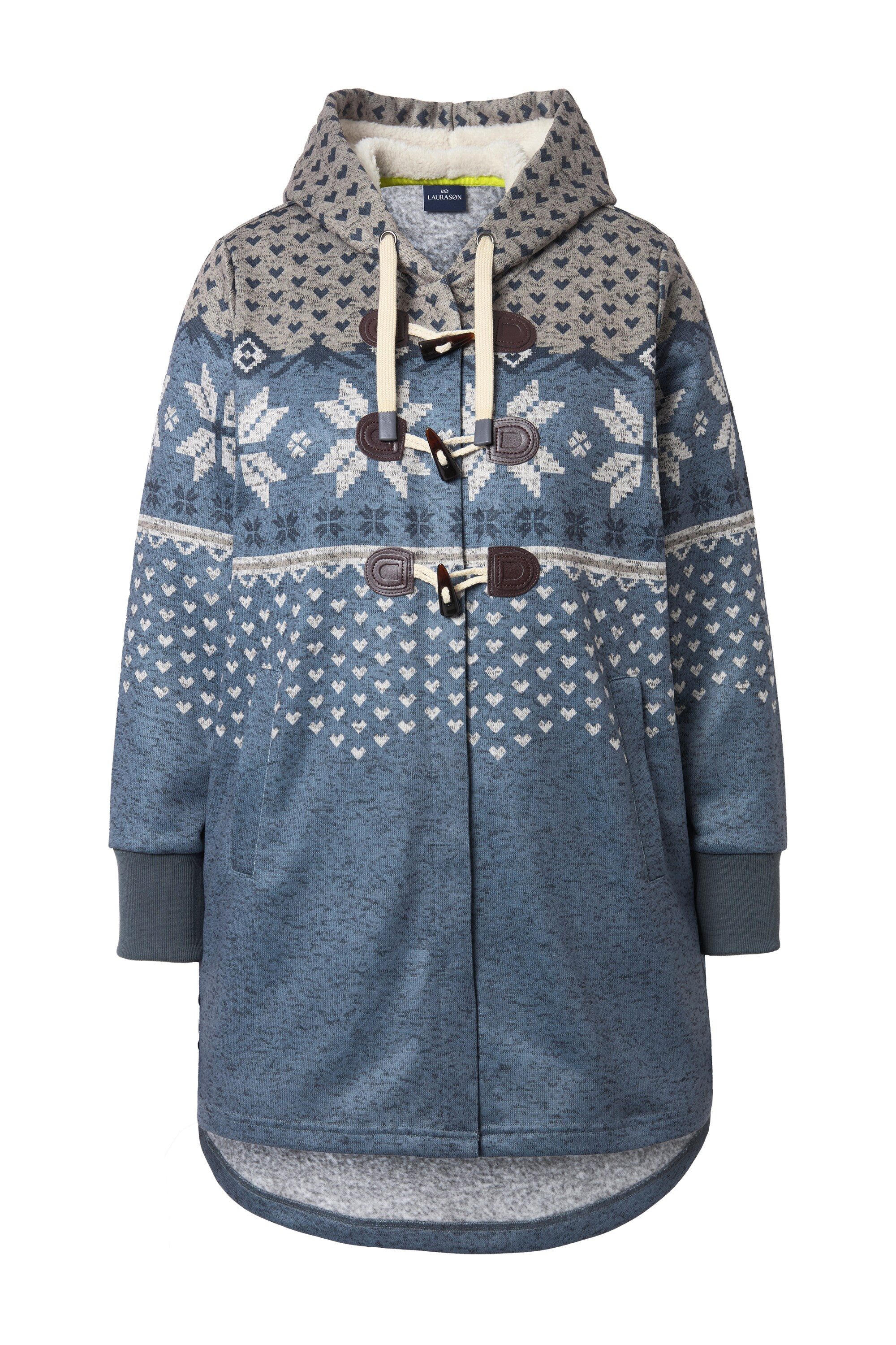 Laurasøn Sweatjacke Norweger-Strick-Fleece-Jacke Kapuze günstig online kaufen