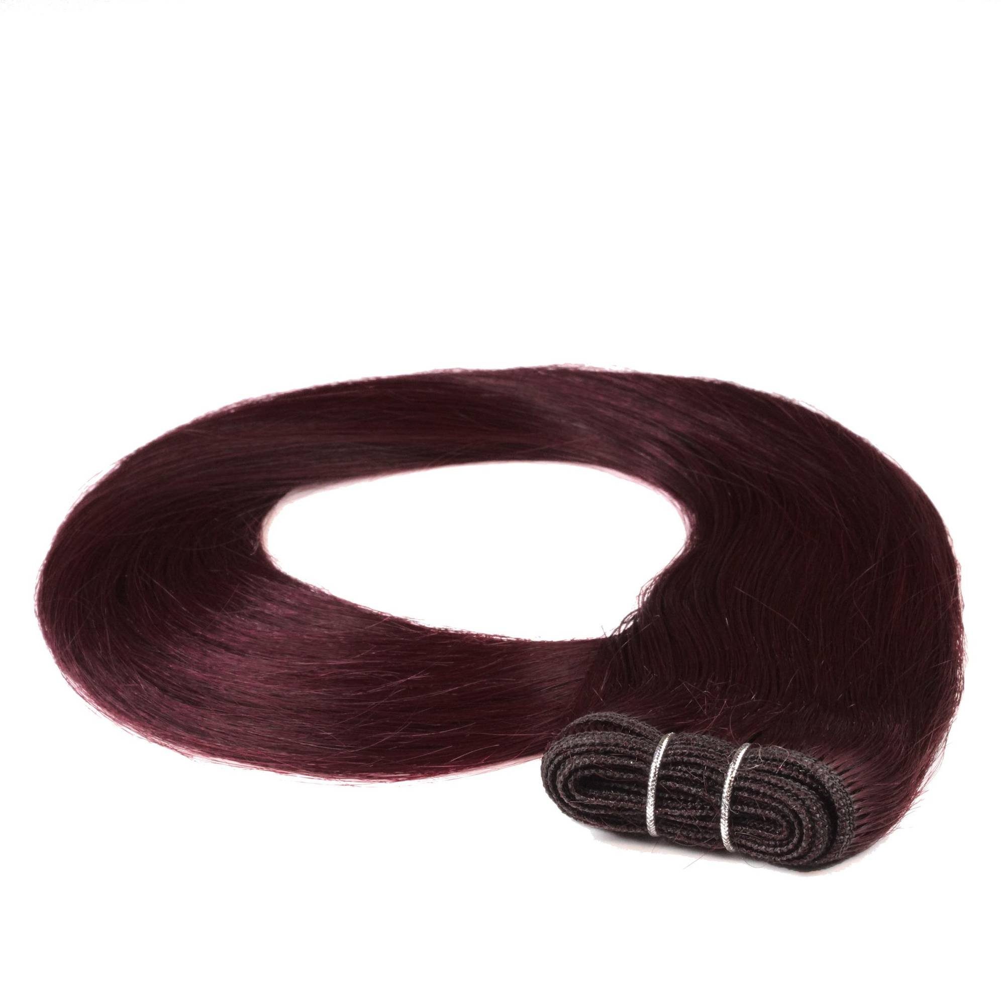 hair2heart Echthaar-Extension Glatte Echthaartresse #55/66 Hellbraun Violett 40cm