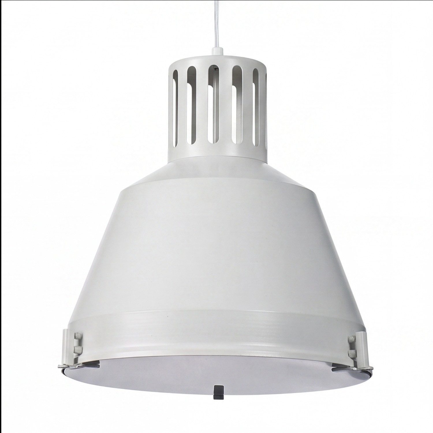 Licht-Erlebnisse Pendelleuchte INDUSTRIAL, ohne Leuchtmittel, Hängelampe Weiß E27 Glas Metall Industrial Design Hängeleuchte