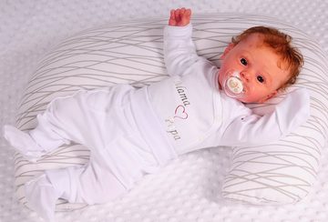 La Bortini Body & Hose Wickelbody Hose Baby Anzug 2tlg Set in Weiß Body 44 50 56 62 68 74 80