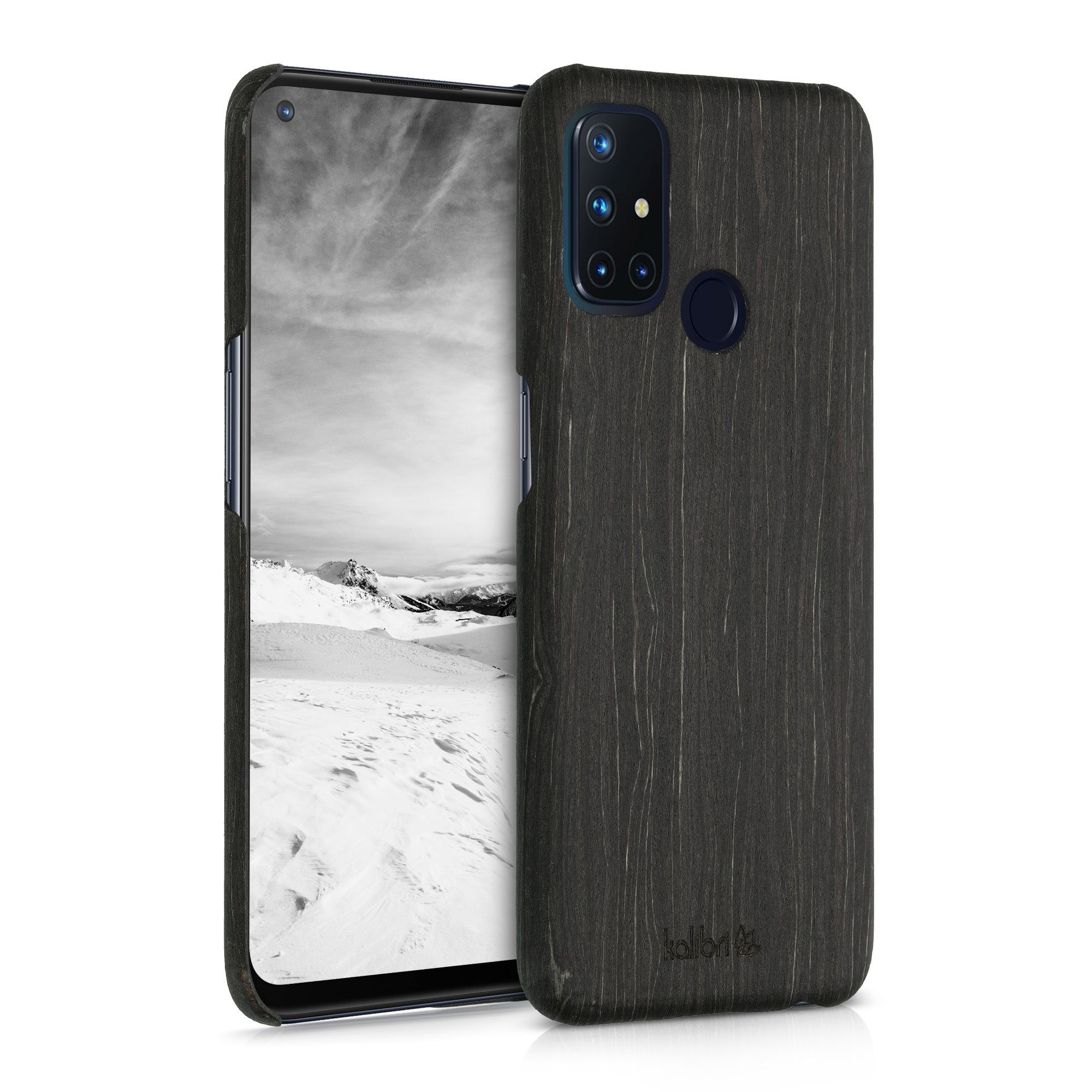 kalibri Handyhülle, Hülle für OnePlus Nord N100 - Handy Holz Schutzhülle -  Slim Cover Case