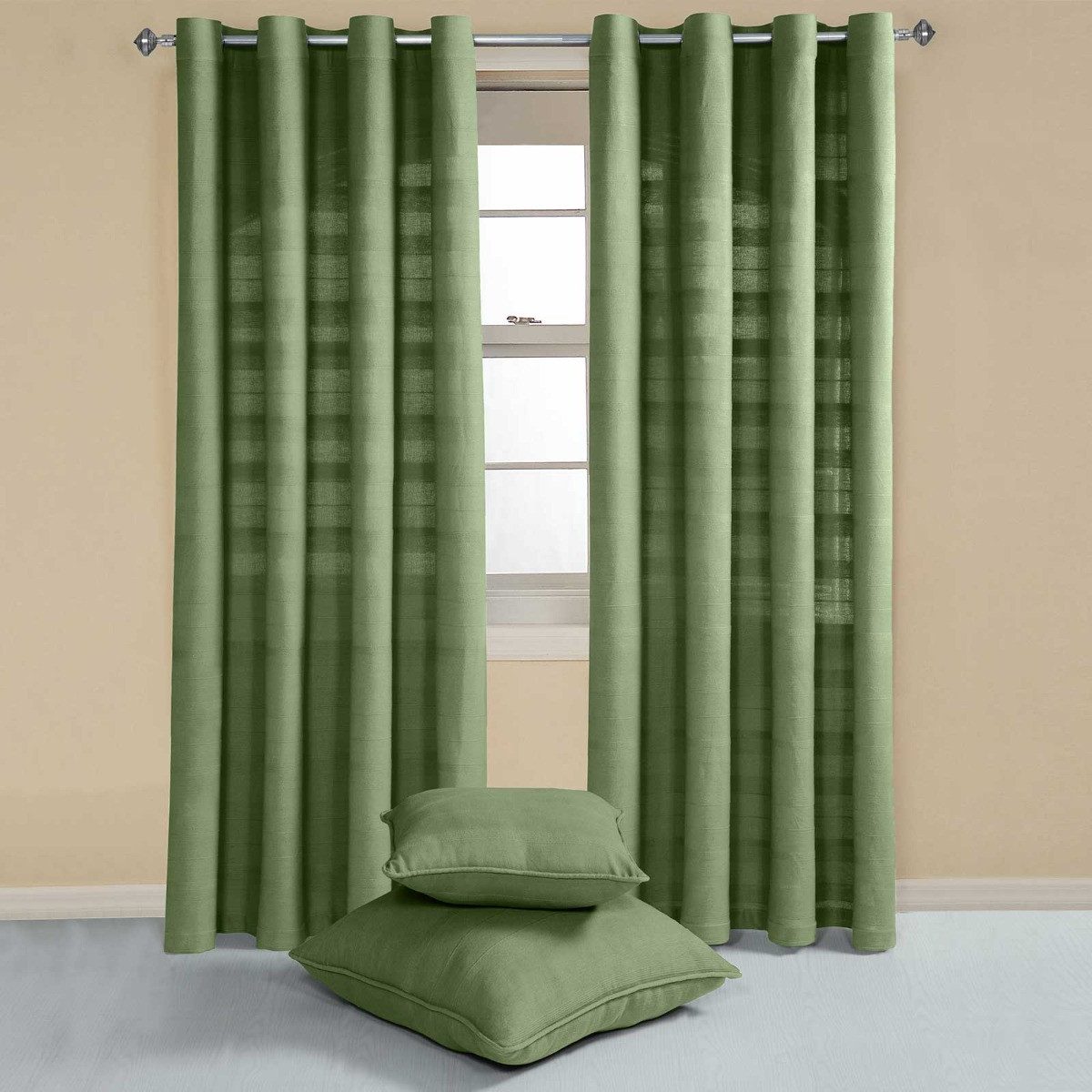 Homescapes Gardine Rajput Gardinen 2er Set aus Baumwolle, 137 x 137 cm, dun günstig online kaufen