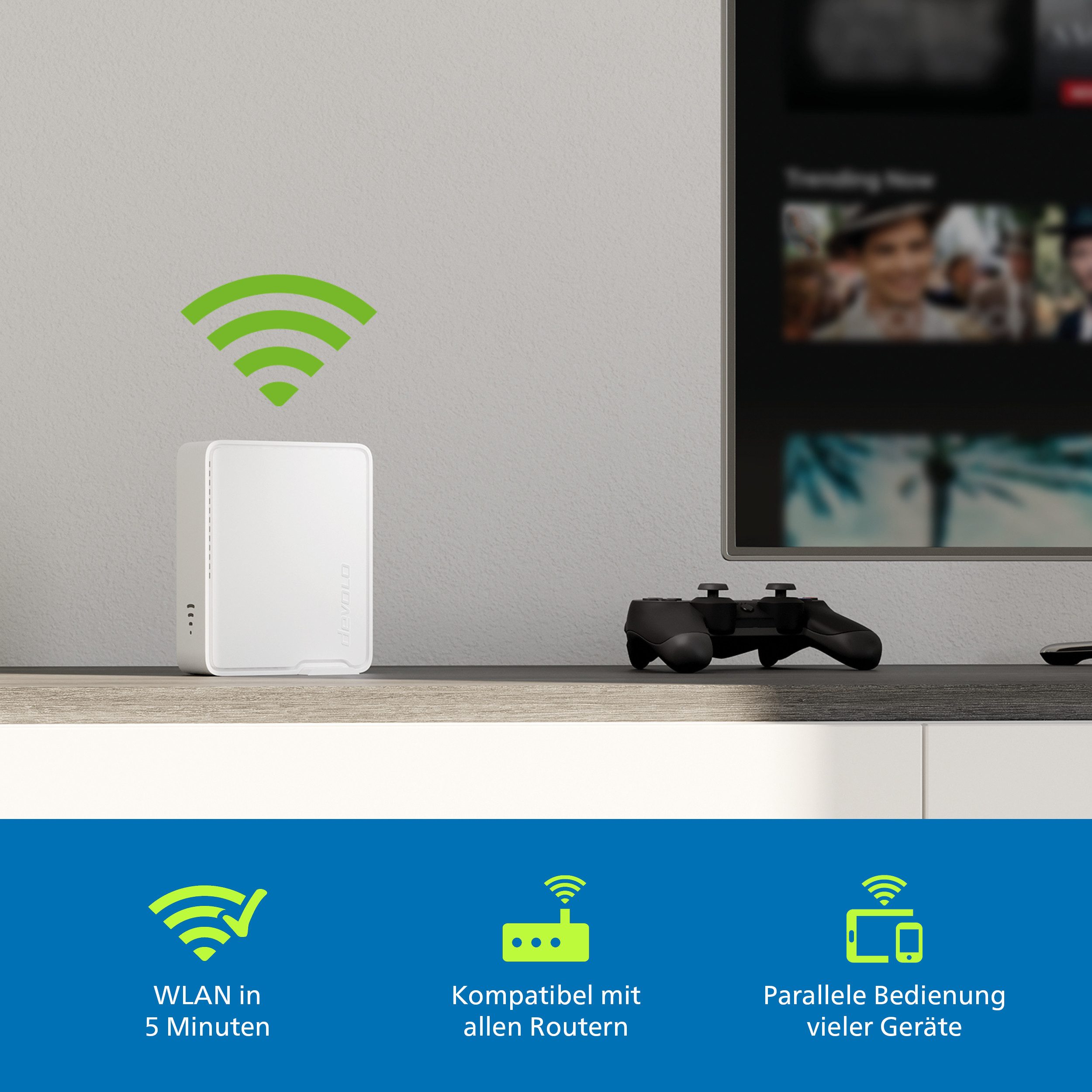 DEVOLO WiFi 6 Repeater 5400 WLAN-Repeater, Mesh WLAN Verstärker Access Point WiFi Booster
