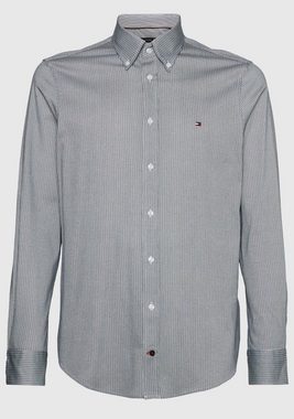 Tommy Hilfiger TAILORED Streifenhemd CL KNITTED FINE STRIPE SF SHIRT mit Tommy Hilfiger Logostickerei