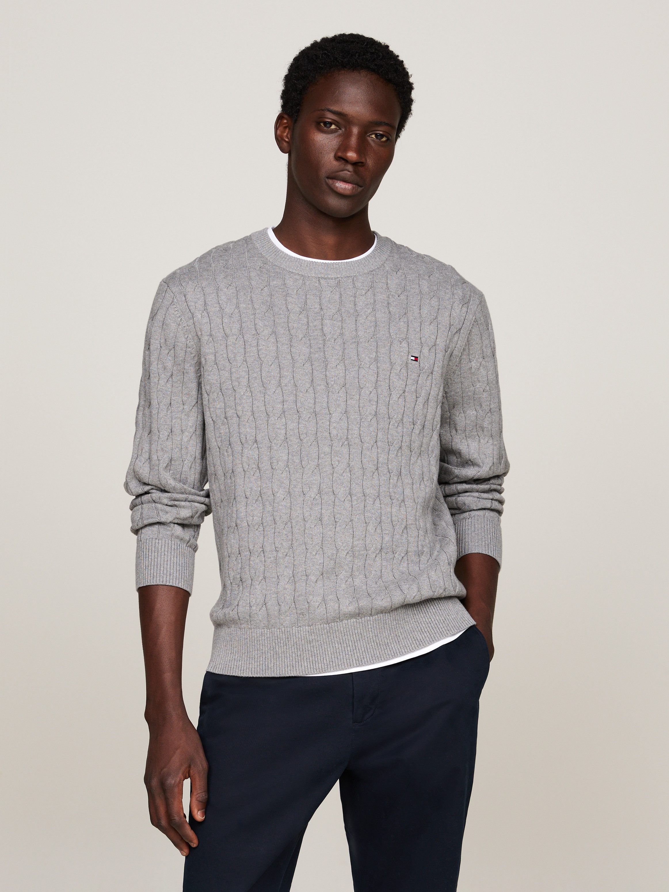 Tommy Hilfiger Strickpullover CLASSIC CABLE CREW NECK mit Strukturstrick un günstig online kaufen