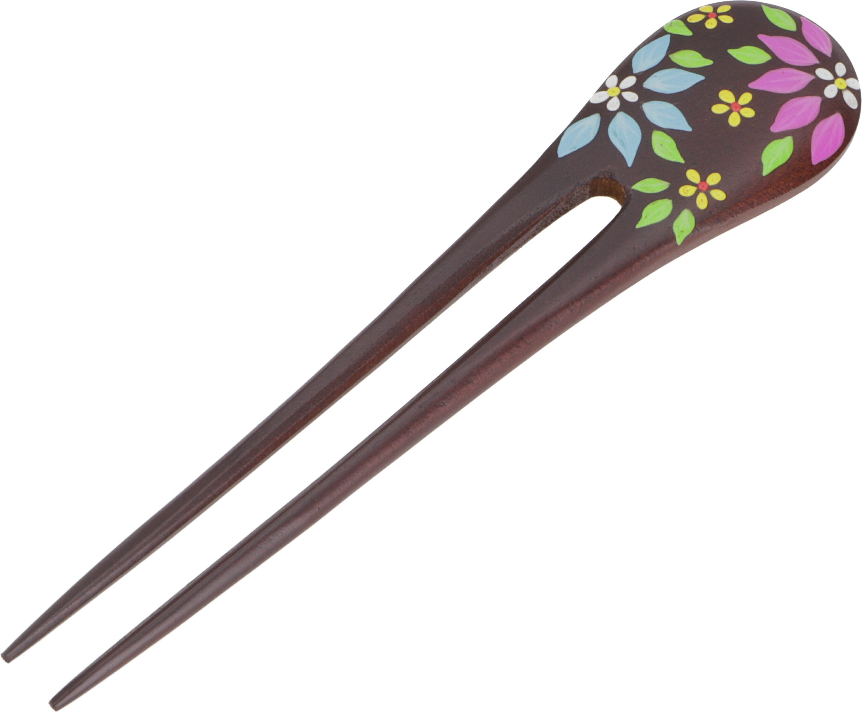 Guru-Shop Haarspange Holz Haarspange, Haarnadel - Blumen