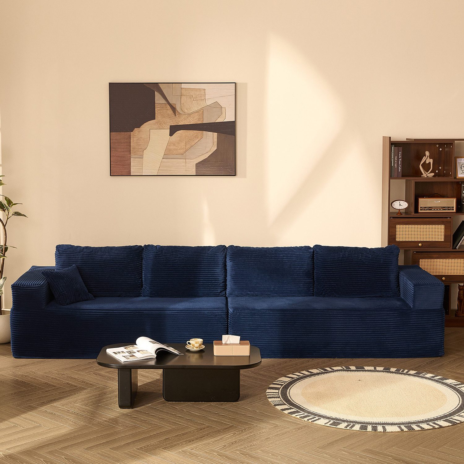 LITBIRD Sofa Modulares L-förmiges Ecksofa, rahmenloses Schlafsofa, montagefrei, 2 Teile, extra tiefe Sitzfläche, Doppelsitz, ideal für Wohnzimmer & Gästezimmer