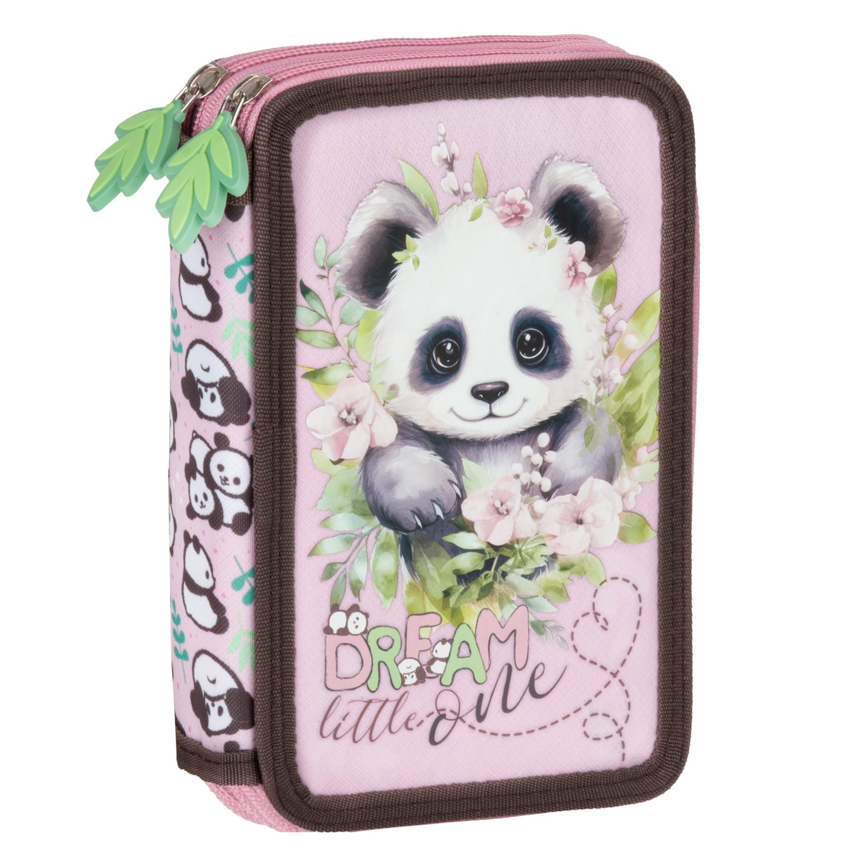 DERFORM Federtasche Panda gefüllt 2 Fach Federmäppchen Stifte Etui Federmappe Pandabär, (32-tlg)