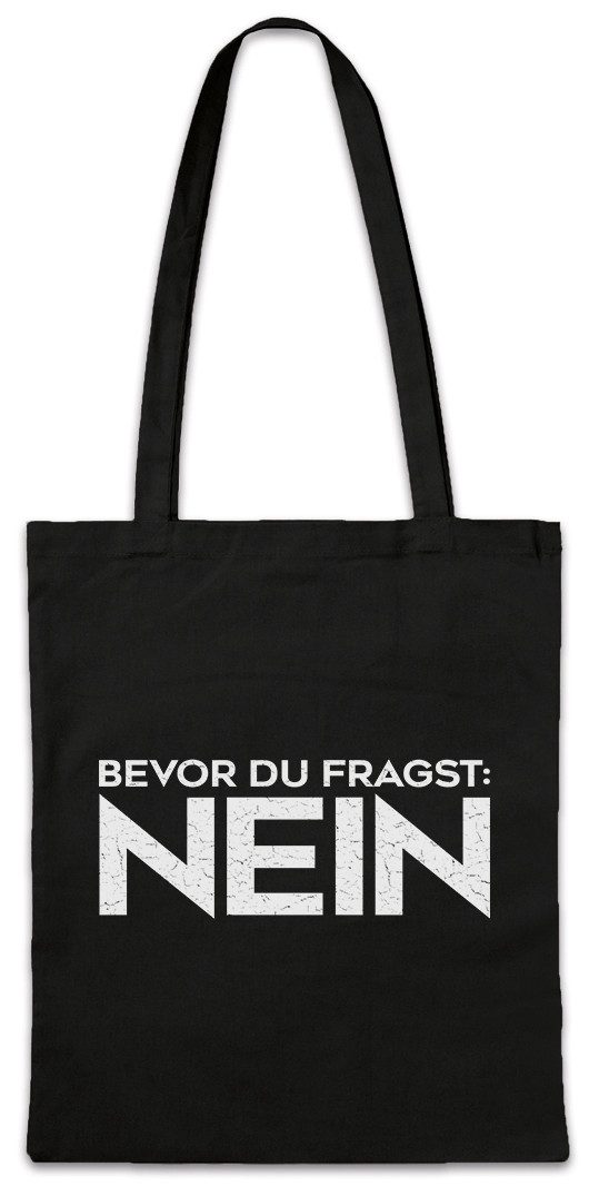 Beuteltasche Bevor Du Fragst: Nein Stofftasche Sturkopf Pubertät Faul Faultier Spaß