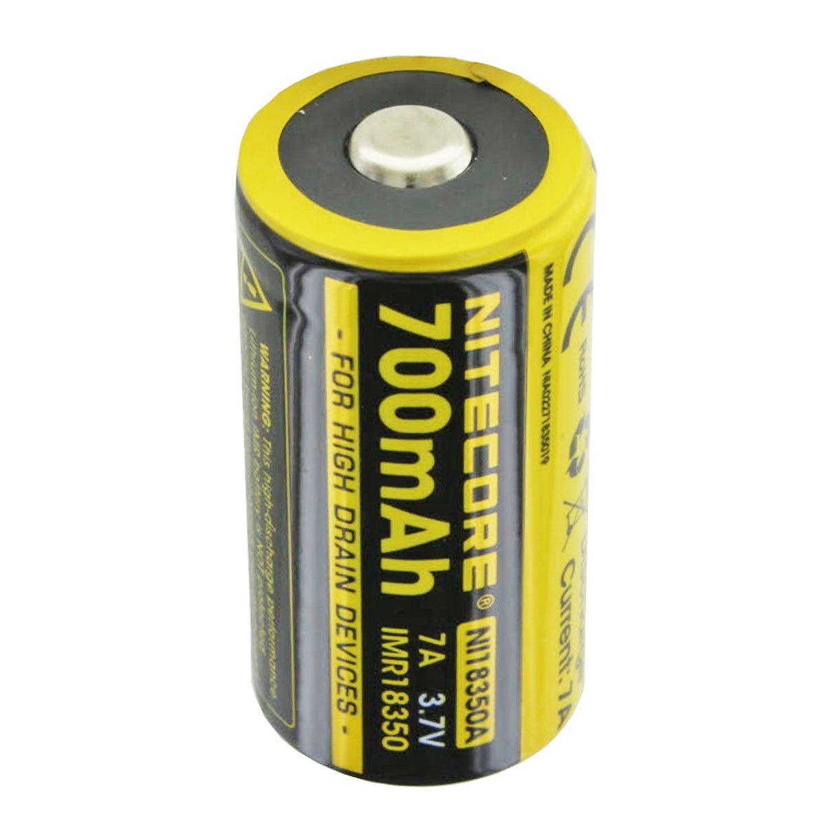 Nitecore Nitecore 18350 Li-Ion IMR Akku Abmessungen ca. 35x18mm mit Kopf unges Akku 700 mAh (3,7 V)