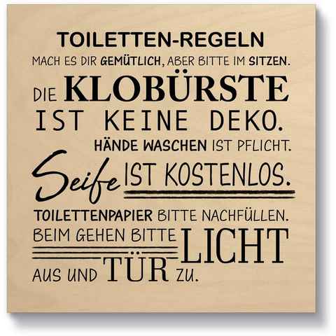 Artland Holzbild Toilettenregeln, Sprüche & Texte (1 St)