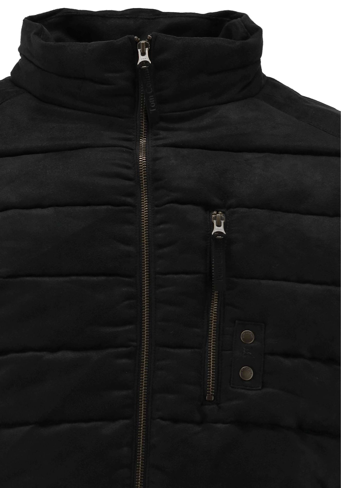 Tom Collins Steppjacke Flisa Regular Fit, Stehkragen, Brusttasche und Taschen mit Reißverschluss