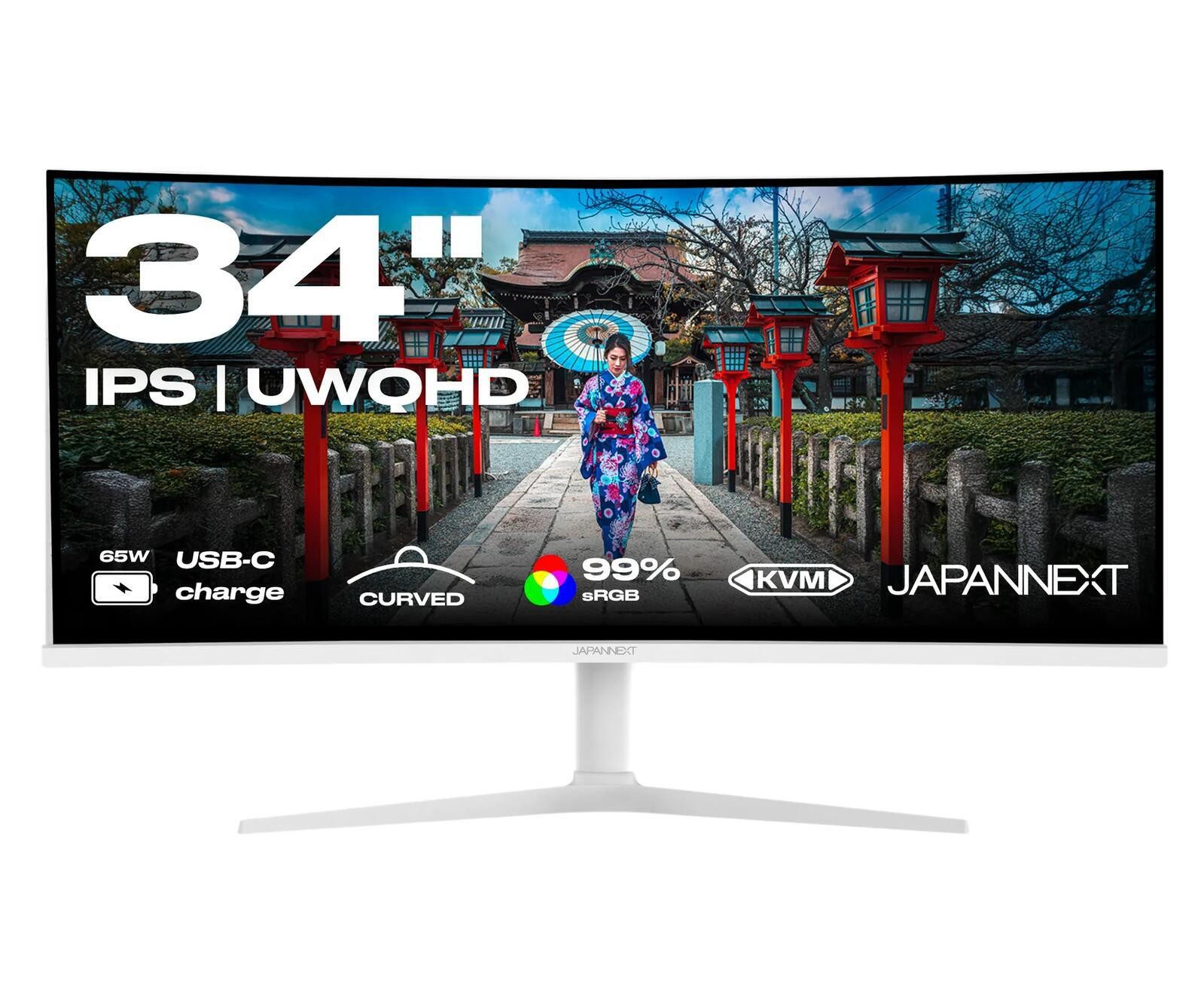 JAPANNEXT Curved-LED-Monitor (3440 x 1440, 5 ms Reaktionszeit, 60 Hz, ELED)
