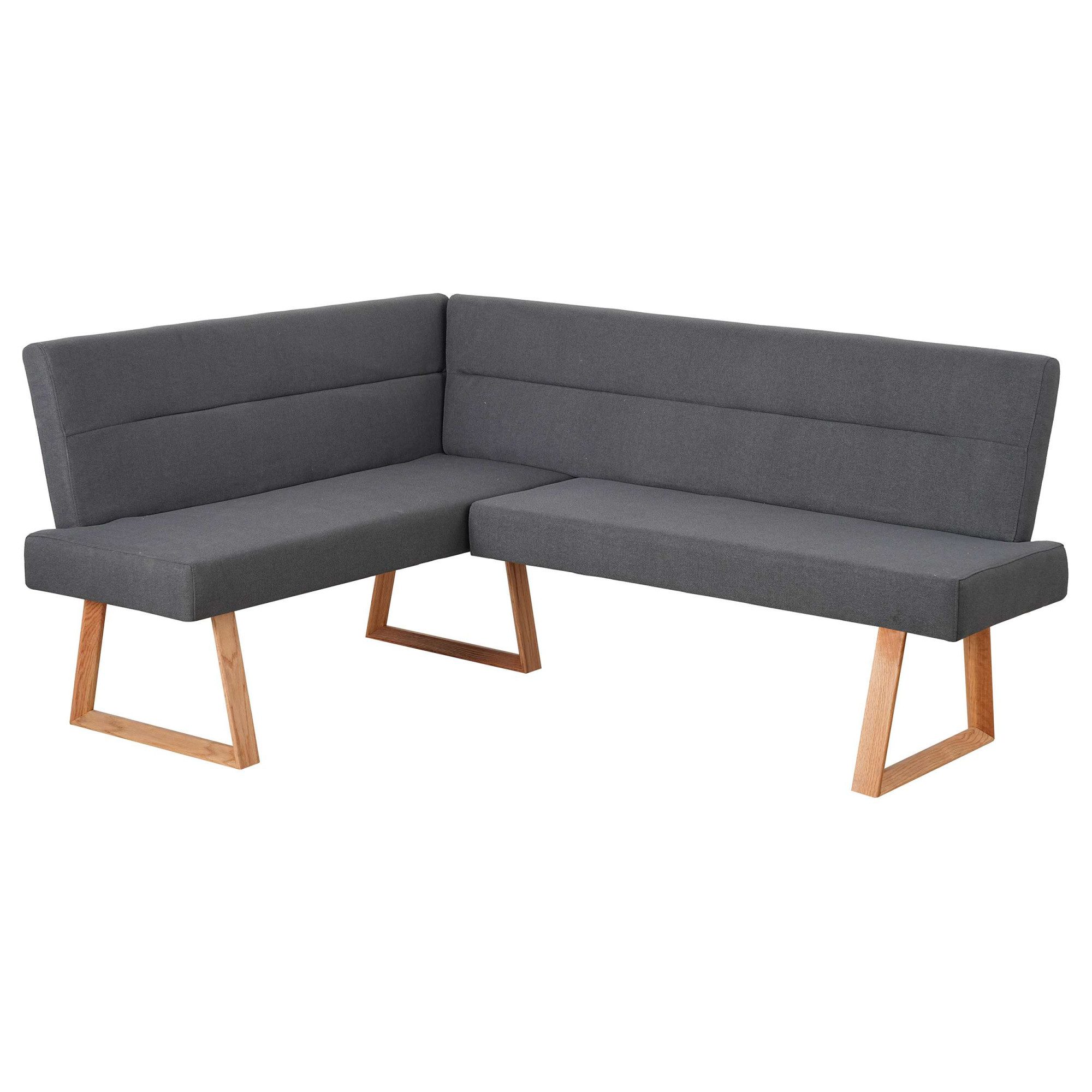 OTTO home Eckbank, Beine aus massiver Eiche, pflegeleichtem Webstoff Bezug, Breite 190 cm