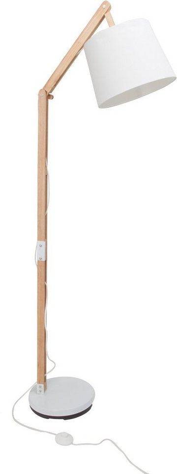 Brilliant Stehlampe Carlyn, Lampe Carlyn Standleuchte 1flg holz hell/weiß  1x A60, E27, 60W, geei
