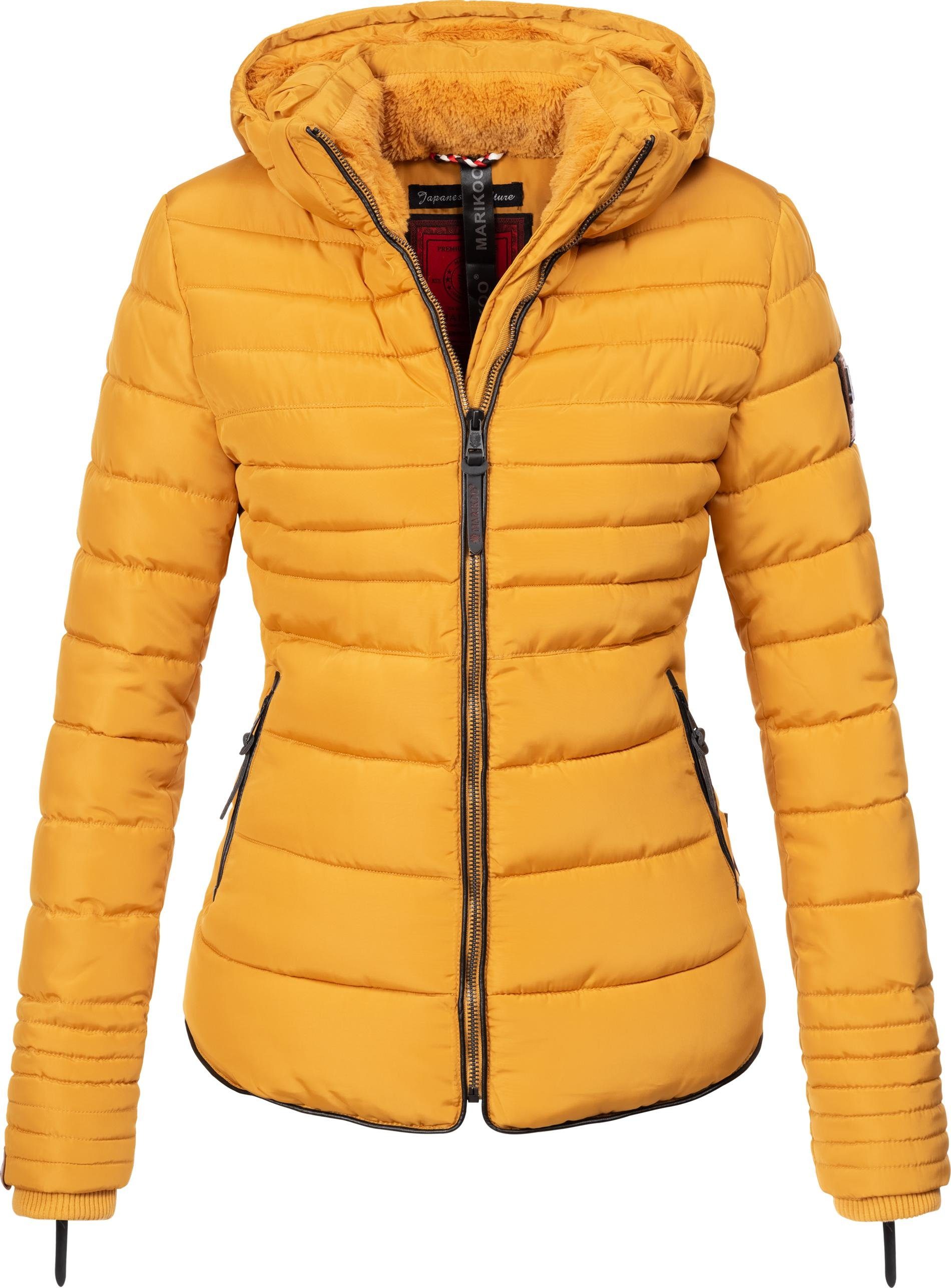 Marikoo Winterjacke Amber stylische Steppjacke mit Teddyfutter