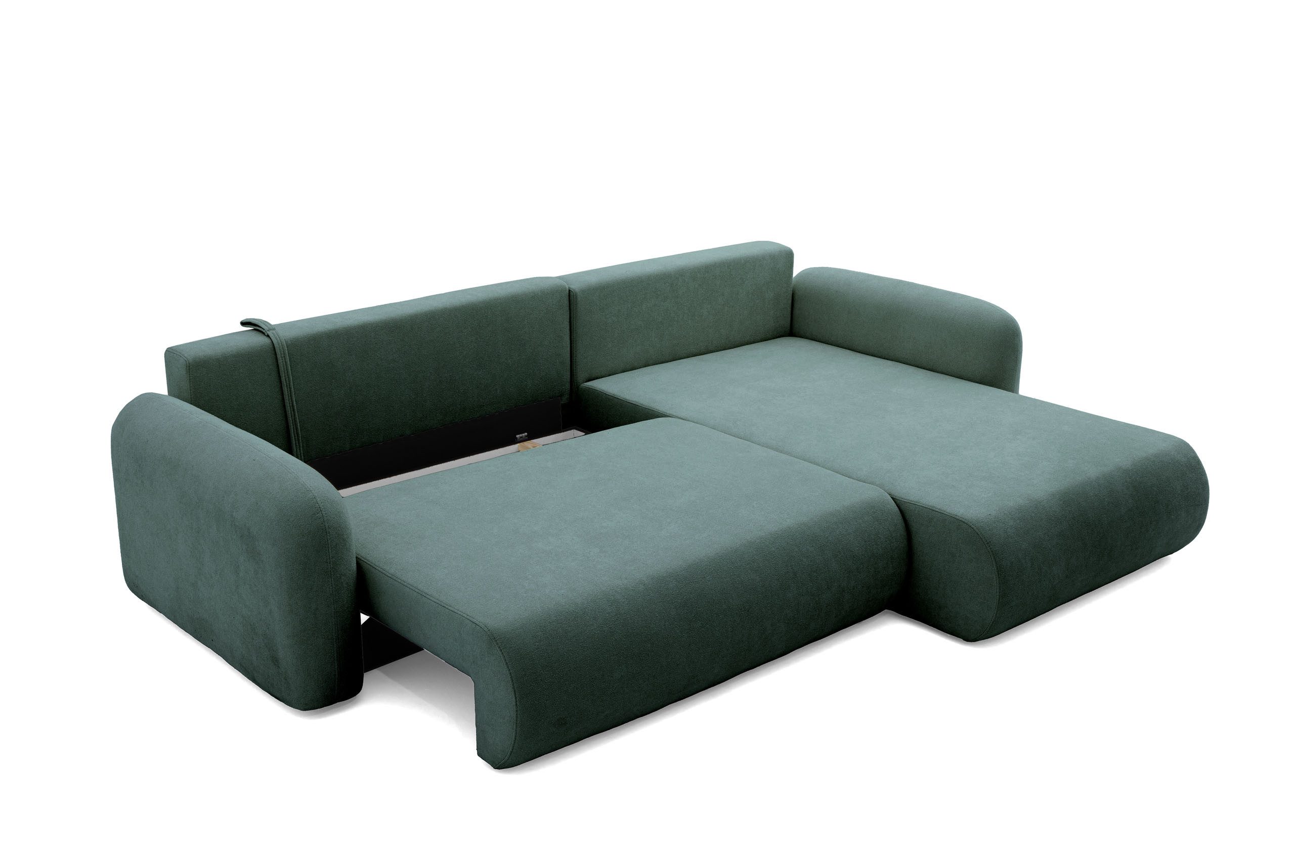 Muffo Ecksofa NEST, Schlaffunktion, Bettwäschebehälter