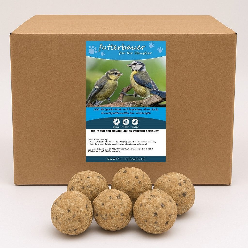 futterbauer Futterbauer ca.100x 90g Meisenknödel mit Insekten ohne Netz, für: Vogel