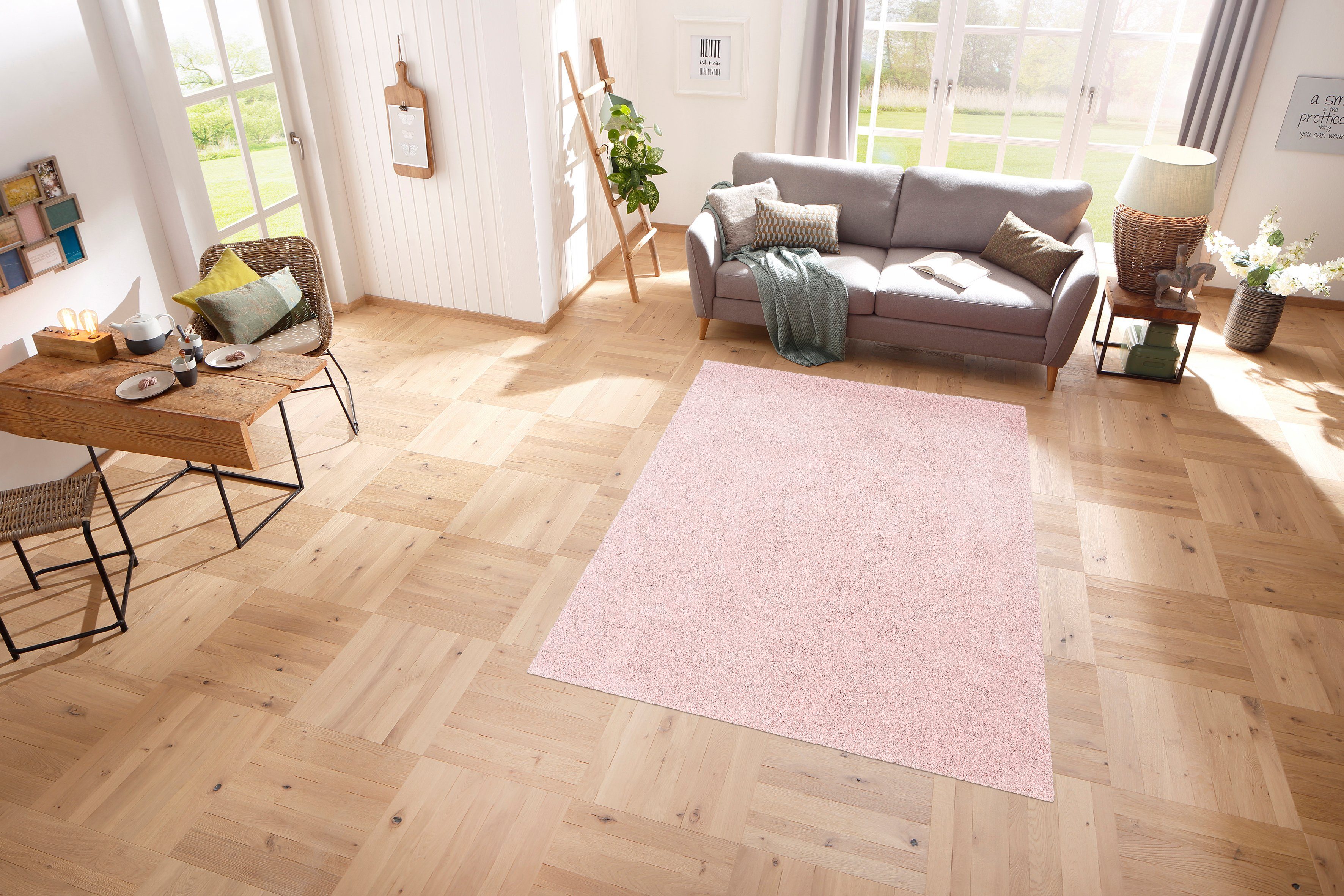 Teppich Desner, my home, Kinderzimmer Schlafzimmer, 38 rechteckig, mm, rosé Microfaser, Höhe: Teppiche, Hochflor Wohnzimmer