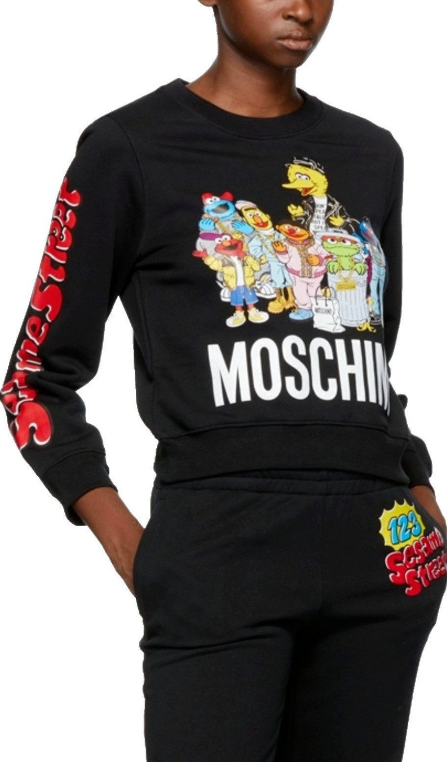 Moschino Sweatshirt X SESAME STREET Muppets Edition Besticht durch einen auffälligen Grafikdruck