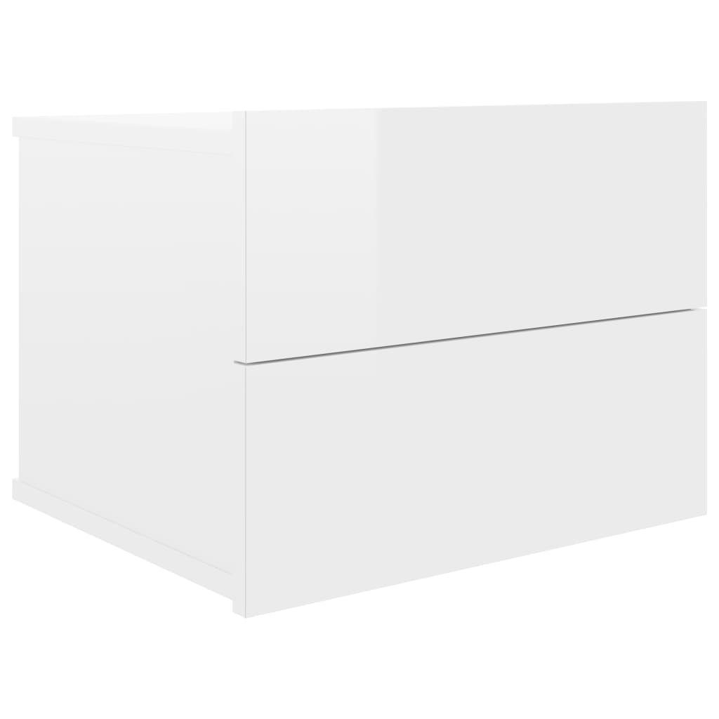 vidaXL Nachttisch Nachttisch Hochglanz-Weiß 40x30x30 Hochglanz-Weiß | Hochglanz-Weiß Holzwerkstoff (1-St) cm