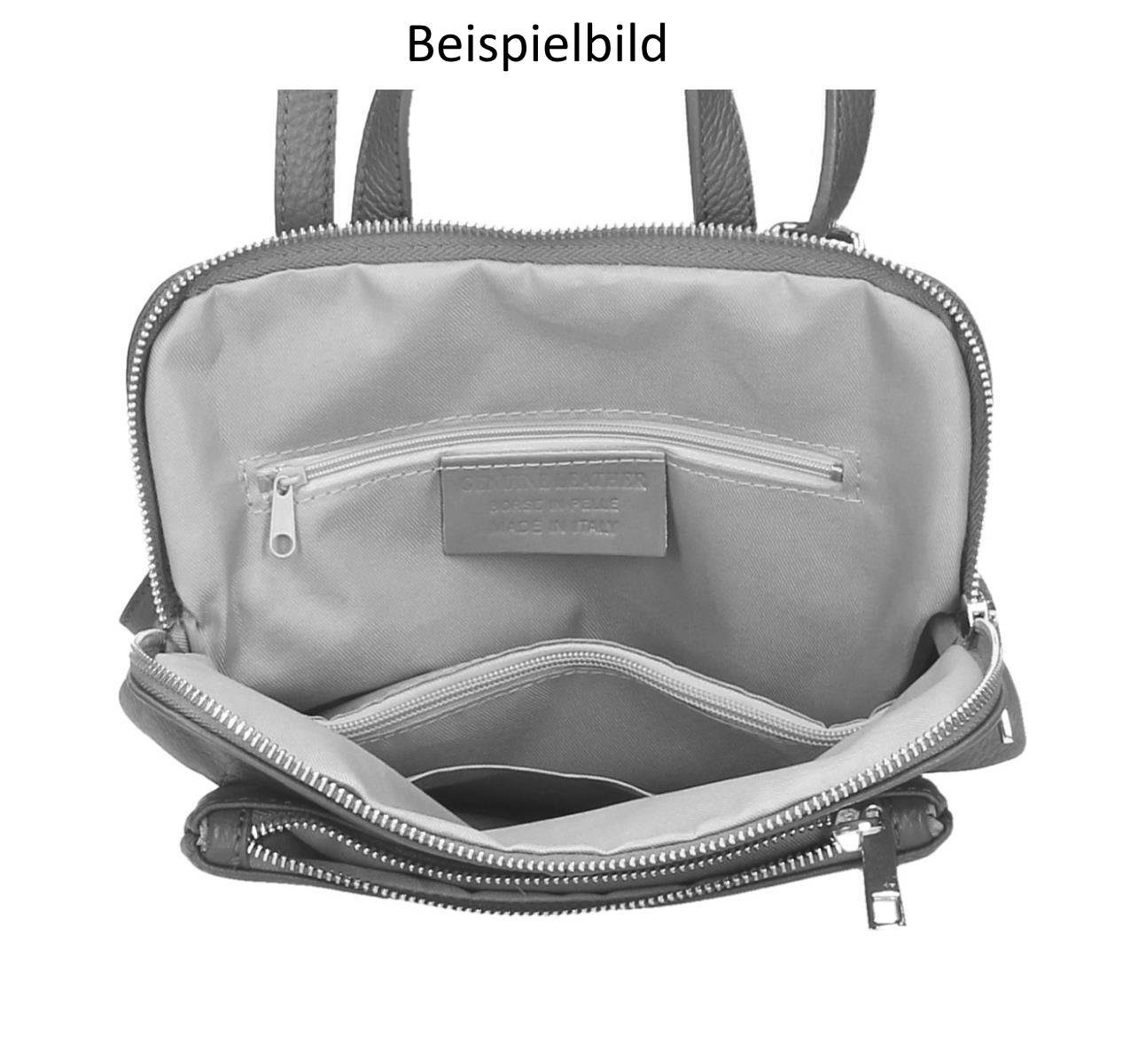 ITALYSHOP24 Rucksack Made in Italy Damen Leder Umhängetasche Backpack Schultertasche Bag, PREMIUM City Daypack Tagesrucksack Handgepäck Shopper Freizeitrucksack