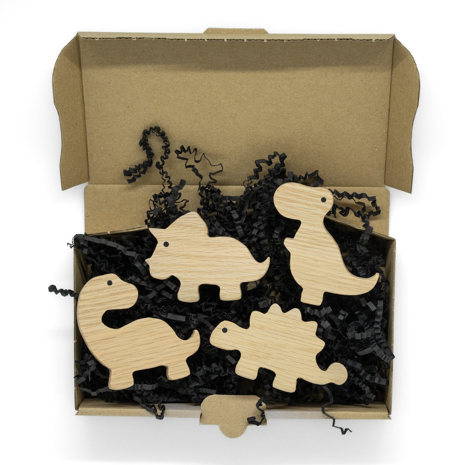 ScandiHooks Wandhaken Dinosaurier Wandhaken, Kinderzimmer, Flur, Garderobe, Ankleide, Eingangsbereich, Eingang, Schlafzimmer, Bad, Badezimmer, WC, Babyzimmer, (4-St), Unbehandeltes und nachhaltiges Eichen-Massivholz