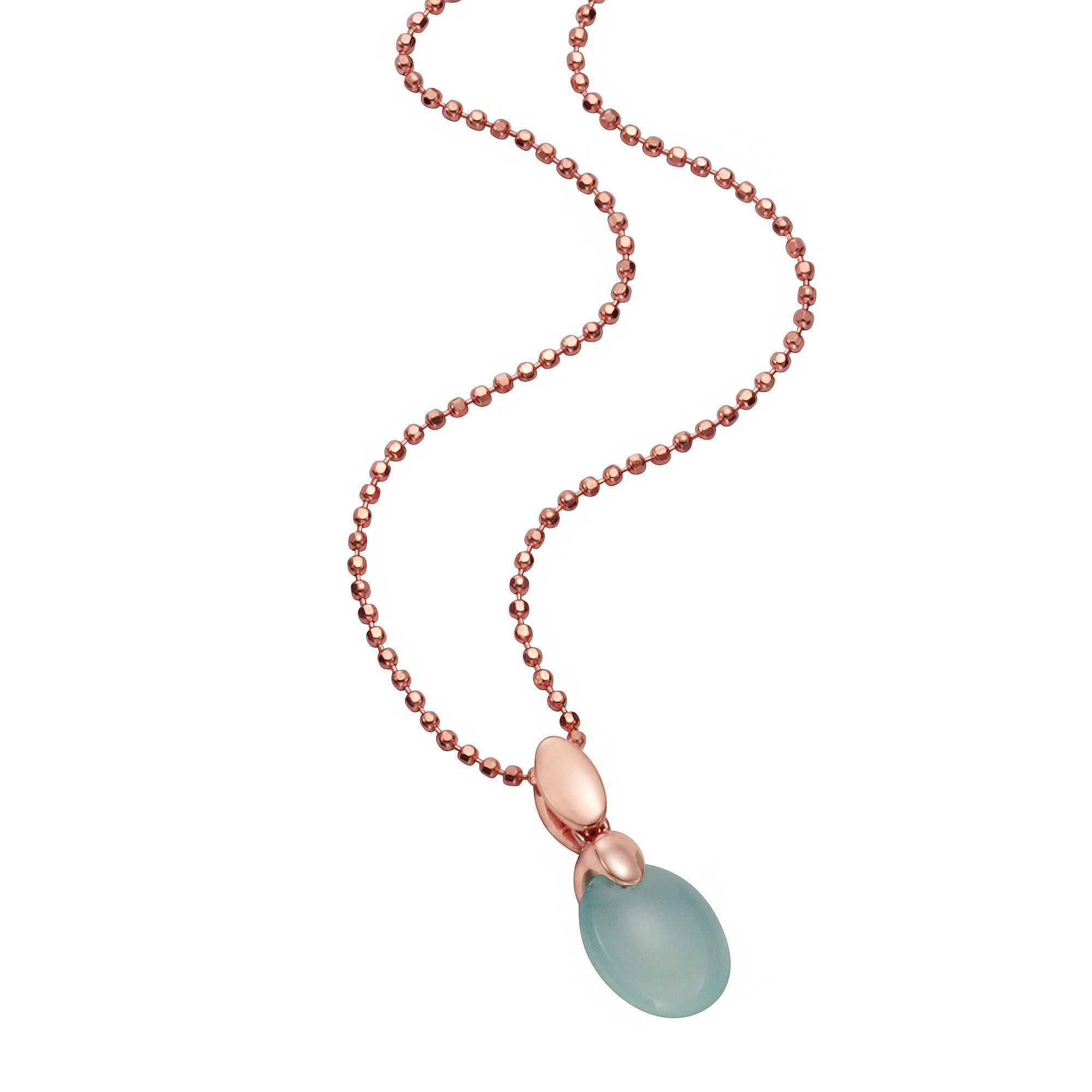 Jamelli Kette mit Anhänger 925 Silber rosé vergoldet Paraiba Chalcedon