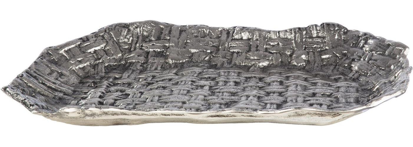 GILDE Schale Schale, rechteckig, "Tecido", gewebt, Aluminium, Aluminium, (1-tlg), Schale, Tecido, Dekoschale, Tischdekoration, Design