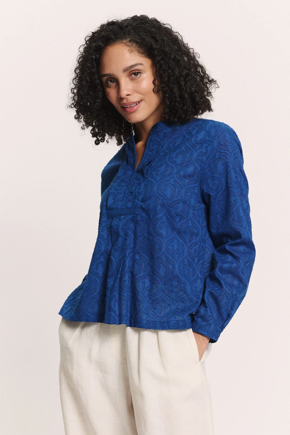 Tranquillo Blusenshirt Bluse Beetty in Batist Optik Nachhaltige Bluse aus GOTS-zertifizierter Bio-Baumwolle