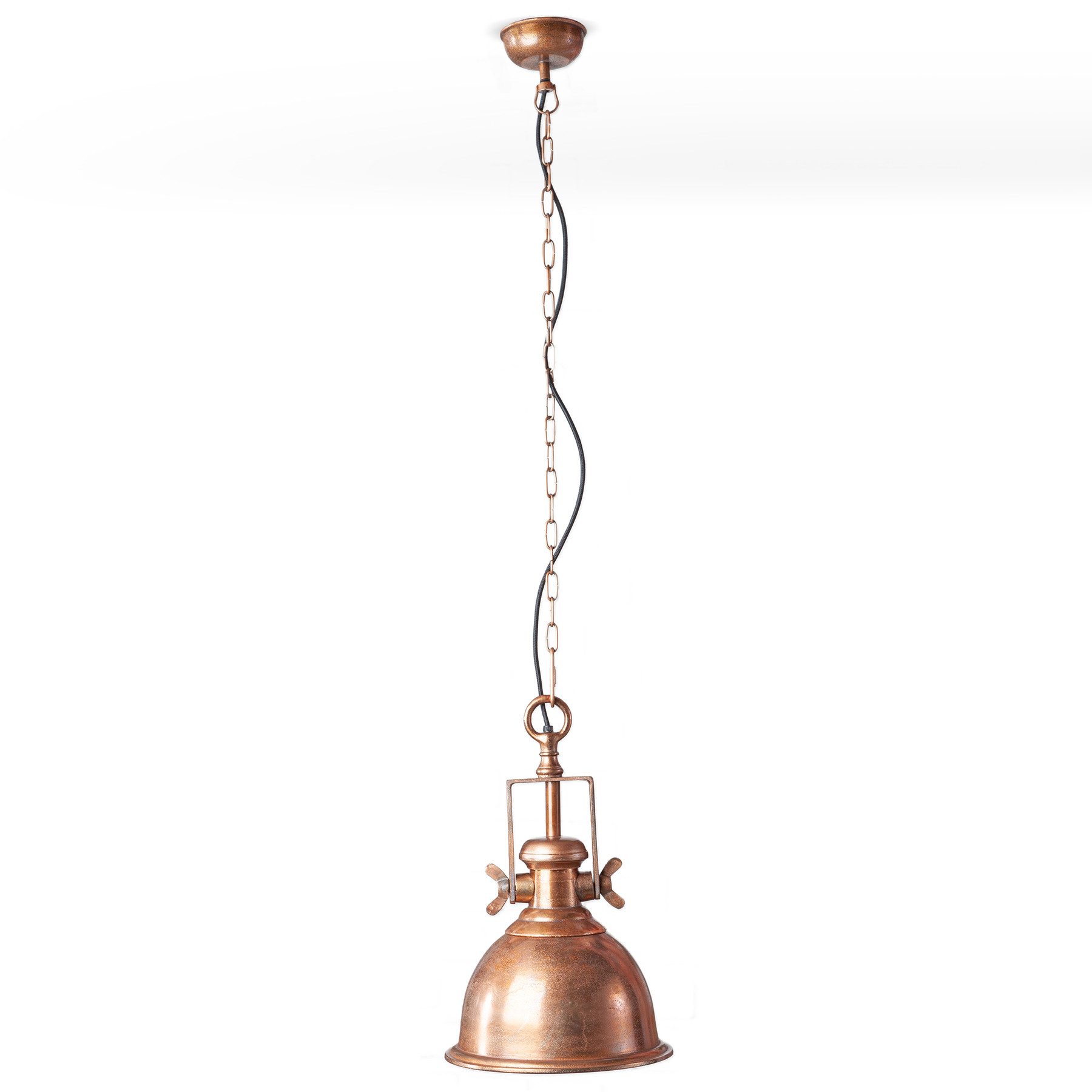 riess-ambiente Hängeleuchte INDUSTRIAL 45cm kupfer geflammt, günstig online kaufen