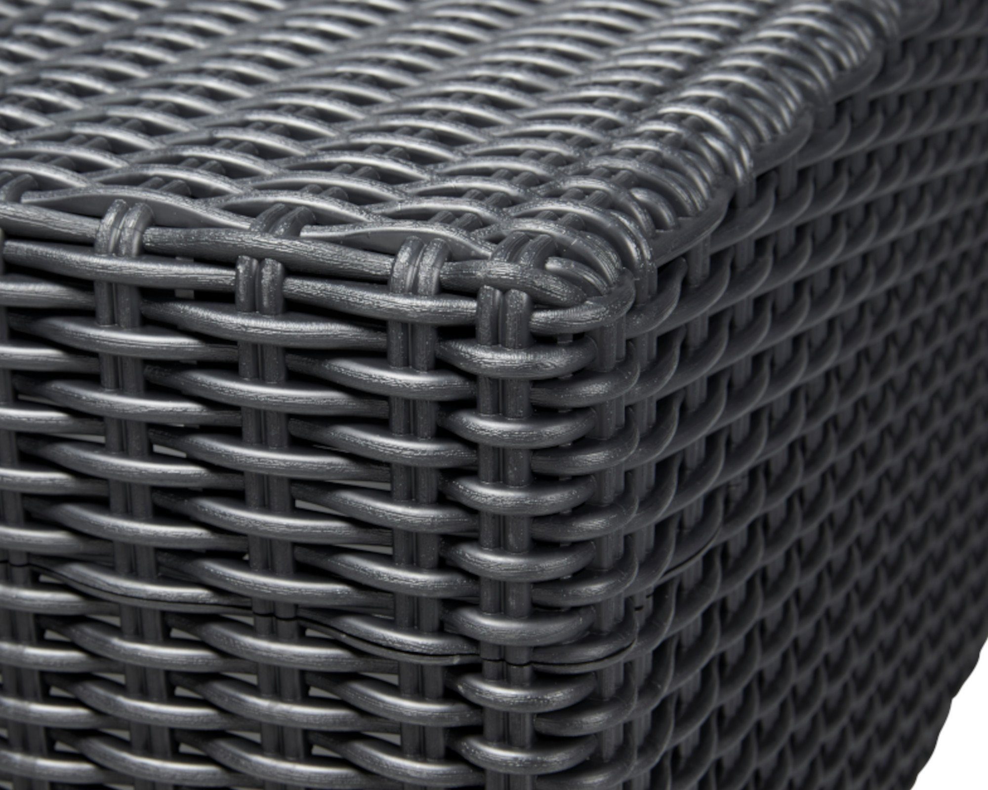 Allibert Gartentisch Allibert Tisch Fußhocker California, graphit, Rattanoptik, Garten (1-St)