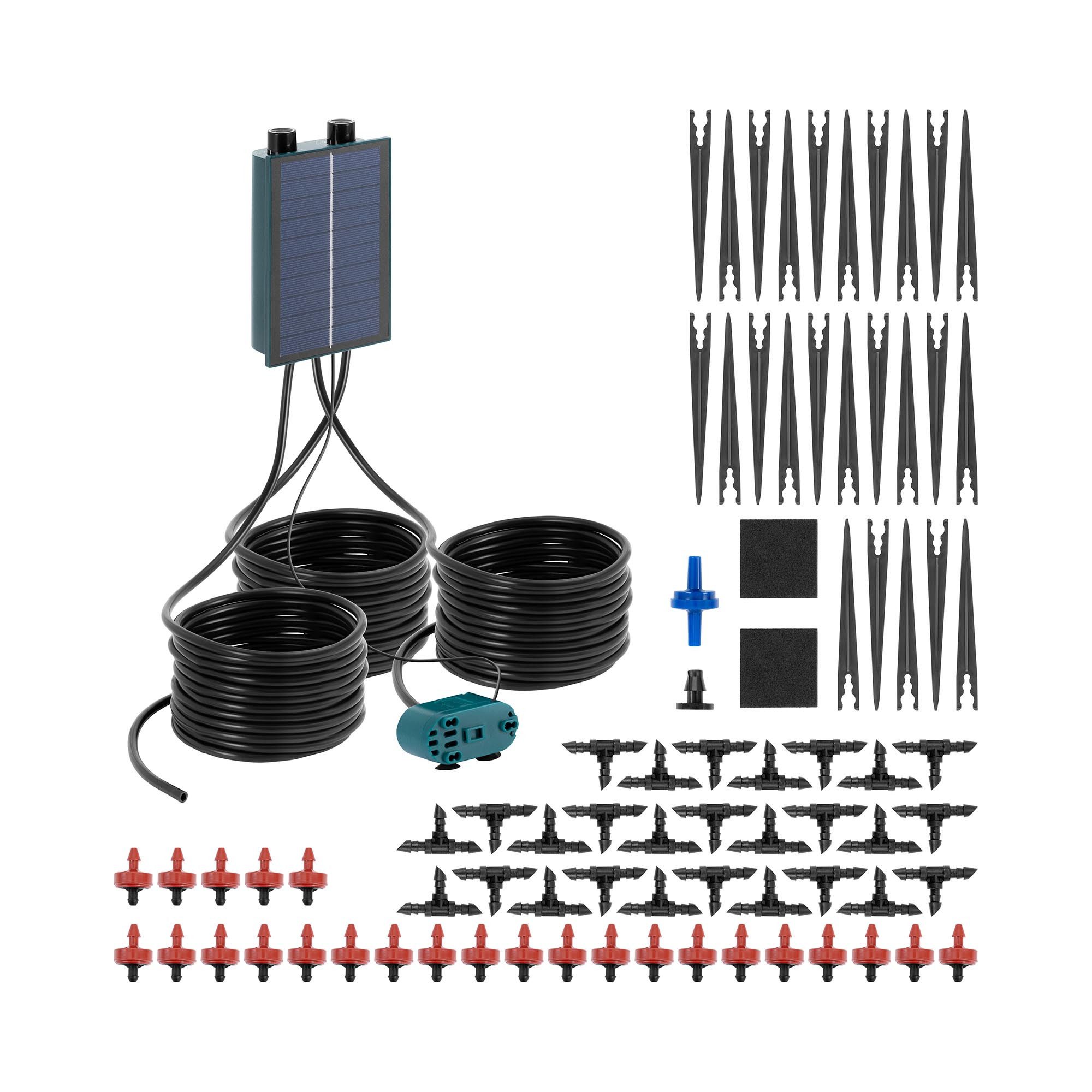 Hillvert Bewässerungssystem 50 Tropfer Solar Gartenbewässerungssystem Bewäs günstig online kaufen