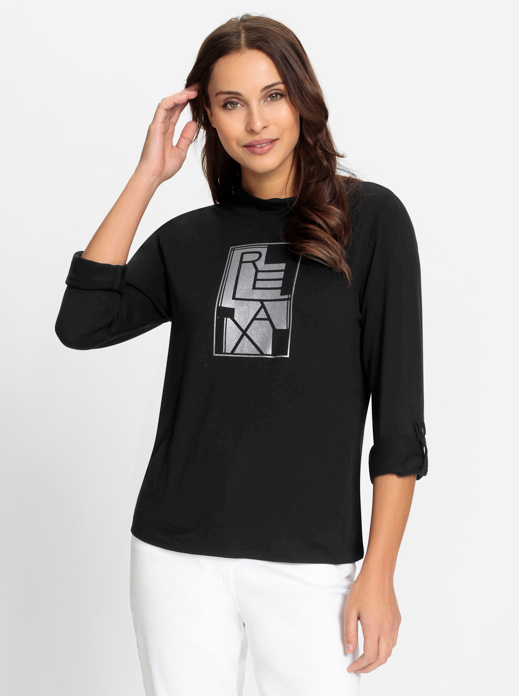 Witt T-Shirt Stehkragen-Shirt Langarm