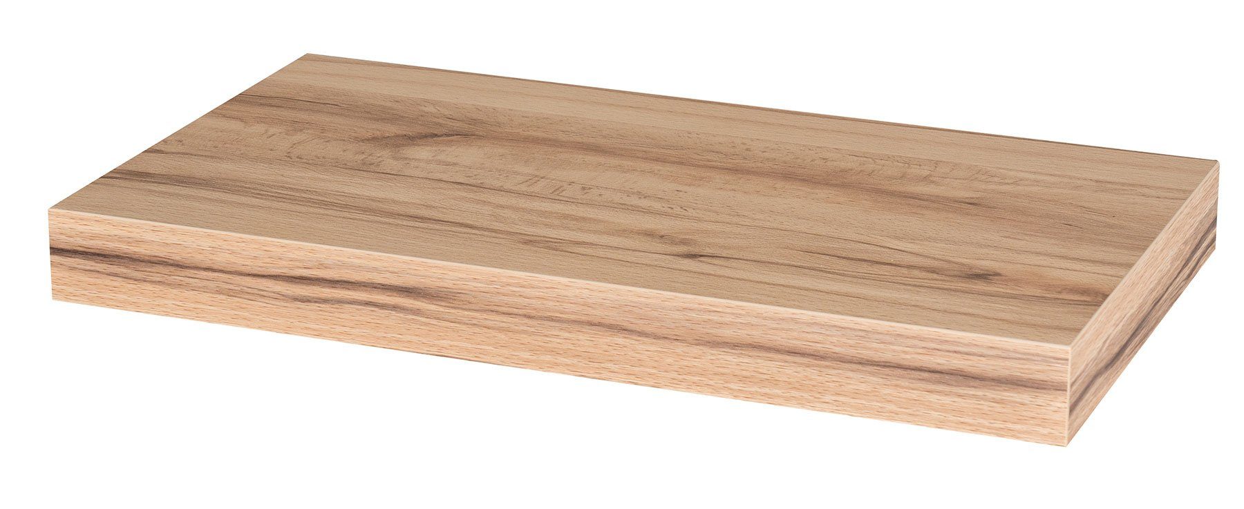 Levandeo® Wandregal, Wandboard Bobby 40cm Kernbuche günstig online kaufen