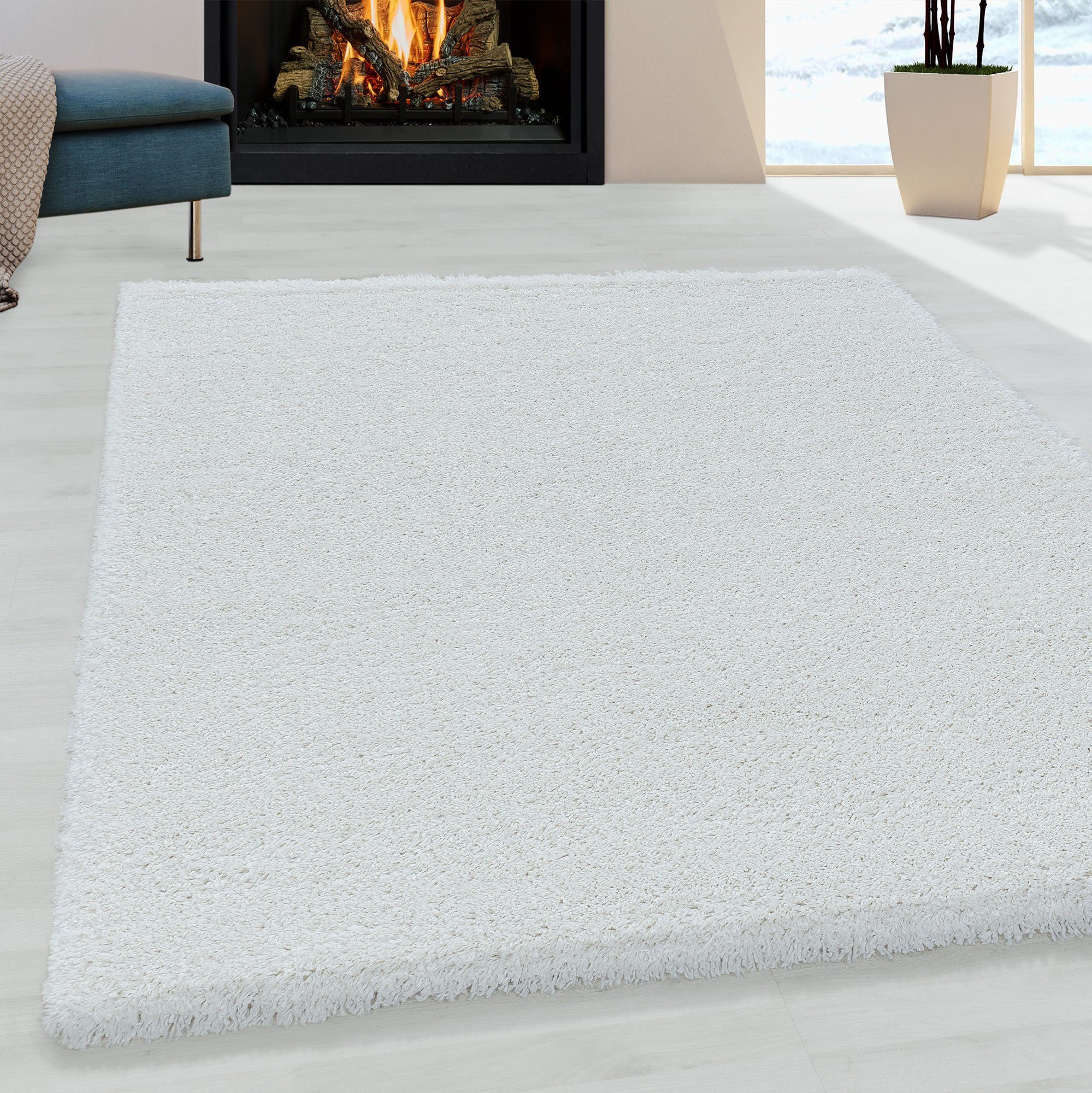 Ayyildiz Teppiche Hochflor-Teppich FLUFFY 3500, auch als Läufer und in Rund, rechteckig, Höhe: 50 mm, Langflor, Shaggy, uni, robust, Wohnzimmer