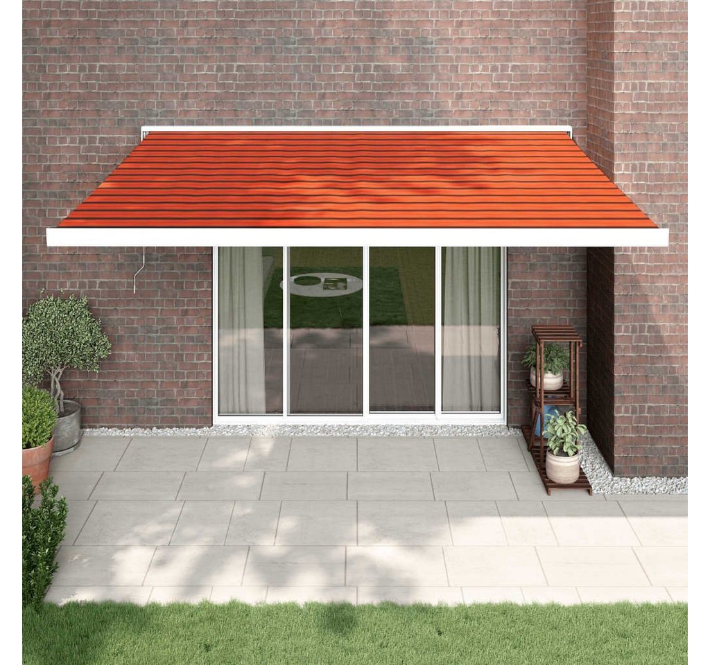 Thumbnail - furnicato Markise Einziehbar Orange und Braun 4x3 m Stoff & Aluminium (1-St)
