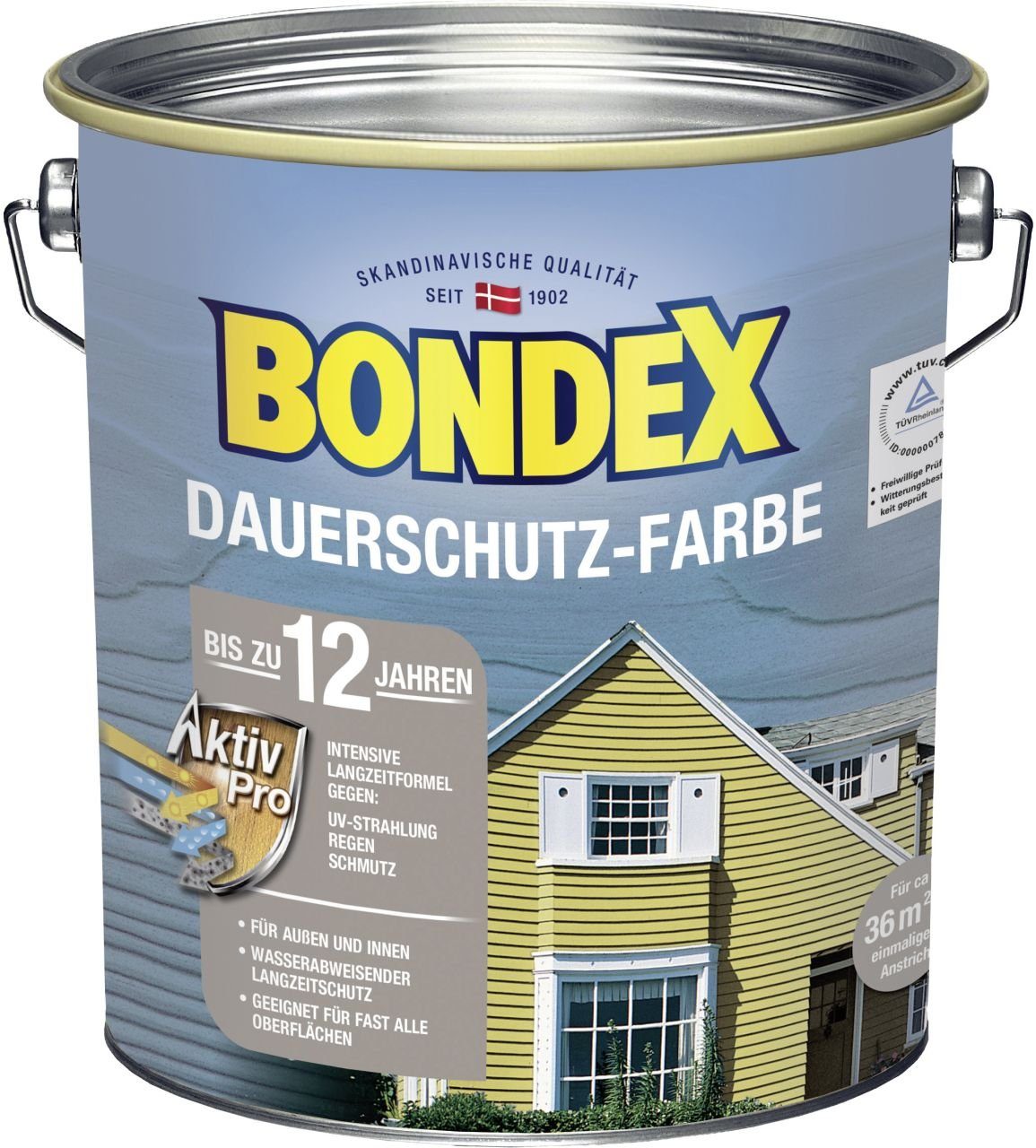 Bondex Holzschutzlasur Bondex Dauerschutz-Holzfarbe 4 schneeweiß L