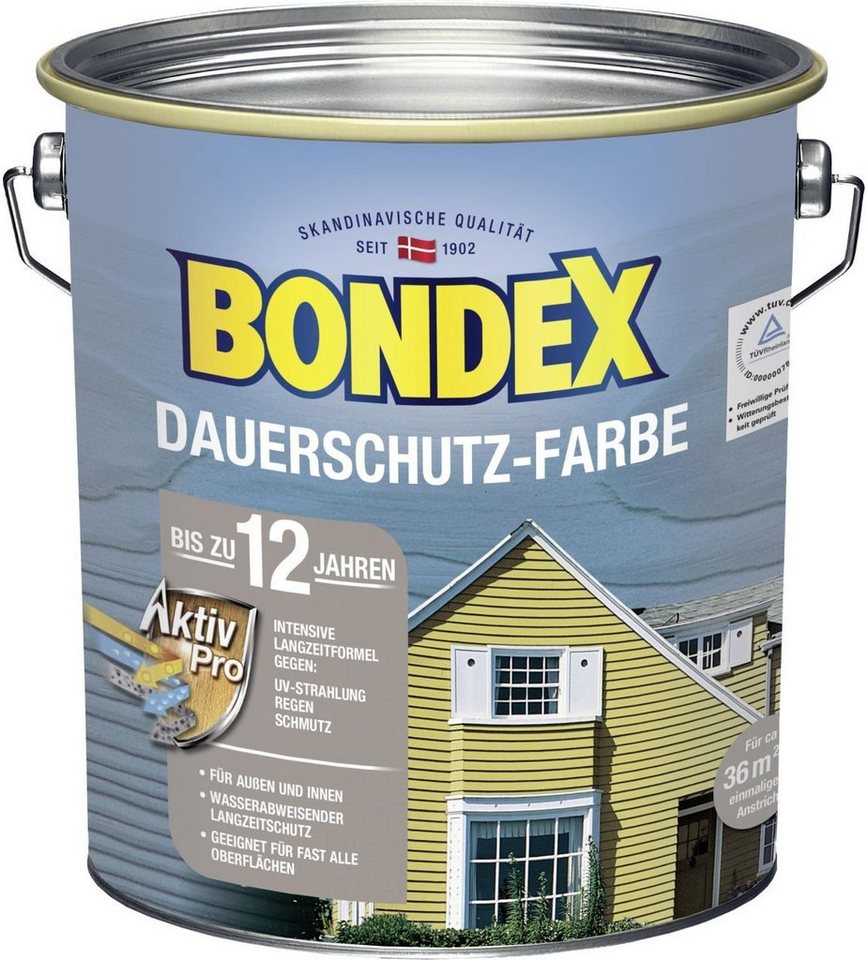 Thumbnail - Bondex Holzschutzlasur Bondex Dauerschutz-Holzfarbe 4 L schneeweiß