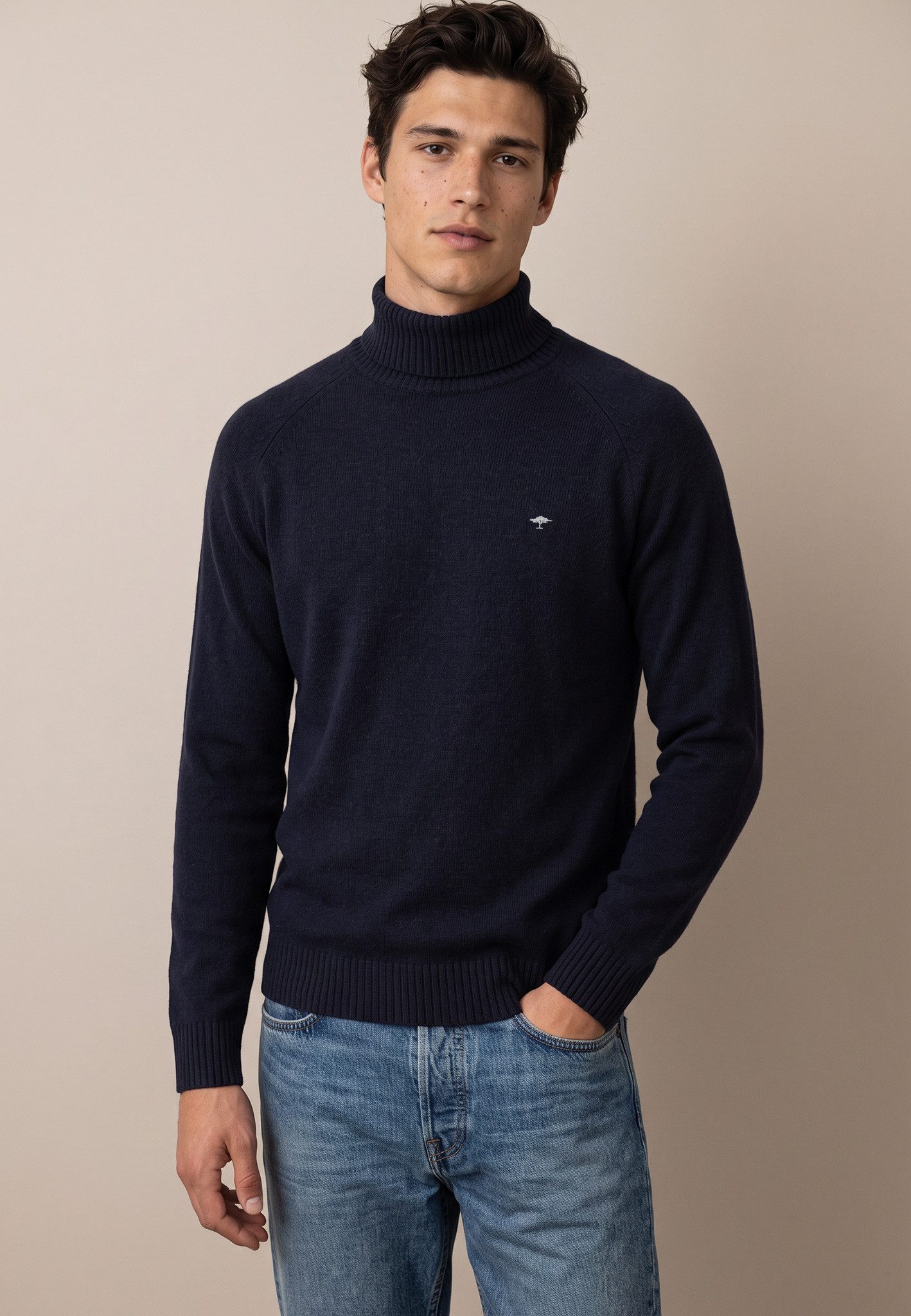 FYNCH-HATTON Rollkragenpullover Raglanärmel, Kaschmiranteil
