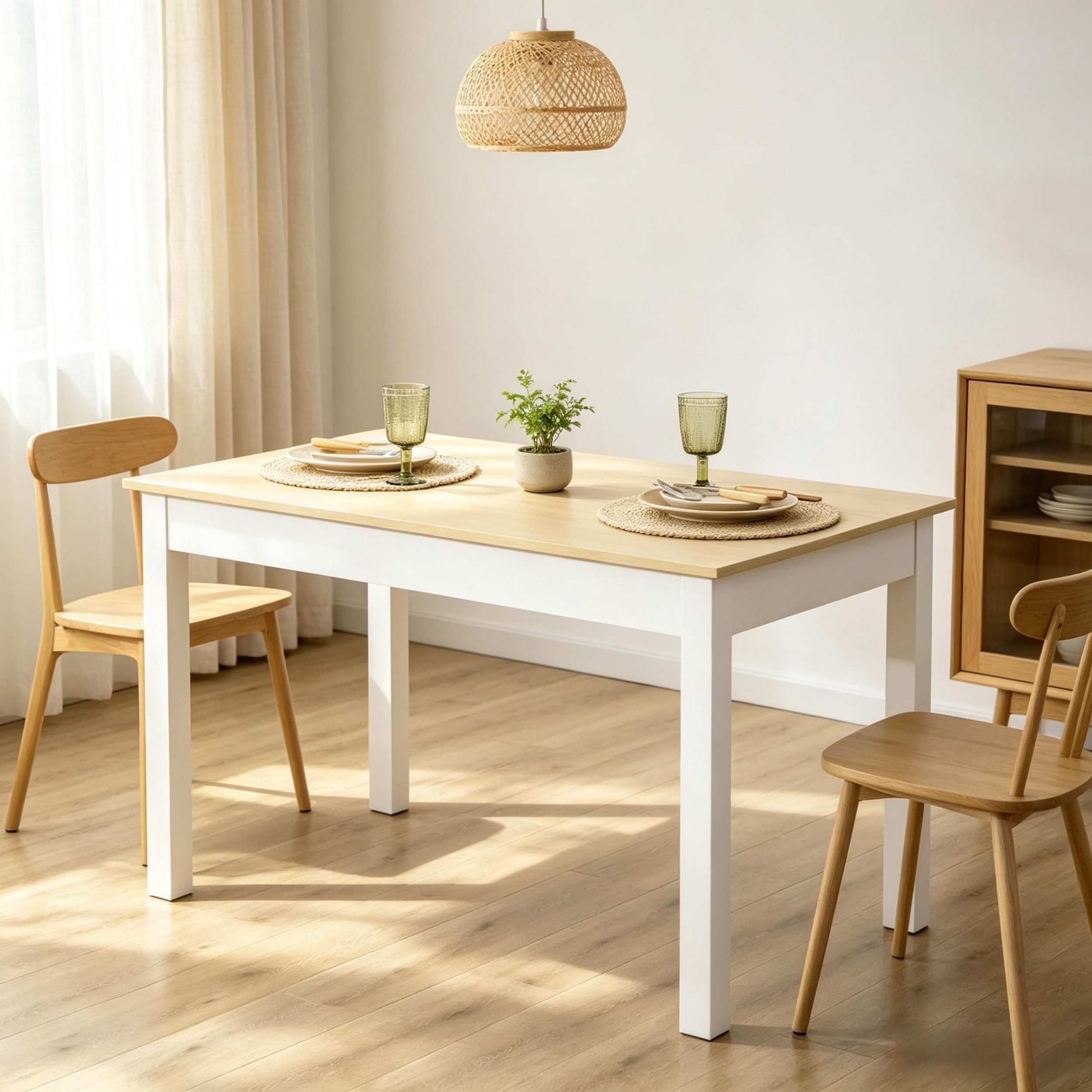 MC Star Esstisch Schlichter Esstisch mit zeitlosem Look,Vielseitiger Tisch (für Mahlzeiten und Arbeiten mit stabiler Konstruktion,Eleganter Speisetisch(nur mit Speisetisch)