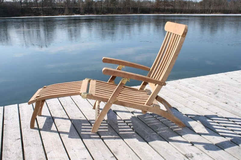 LEX Gartenliege Deckchair Titanic Liegestuhl in premium Teak