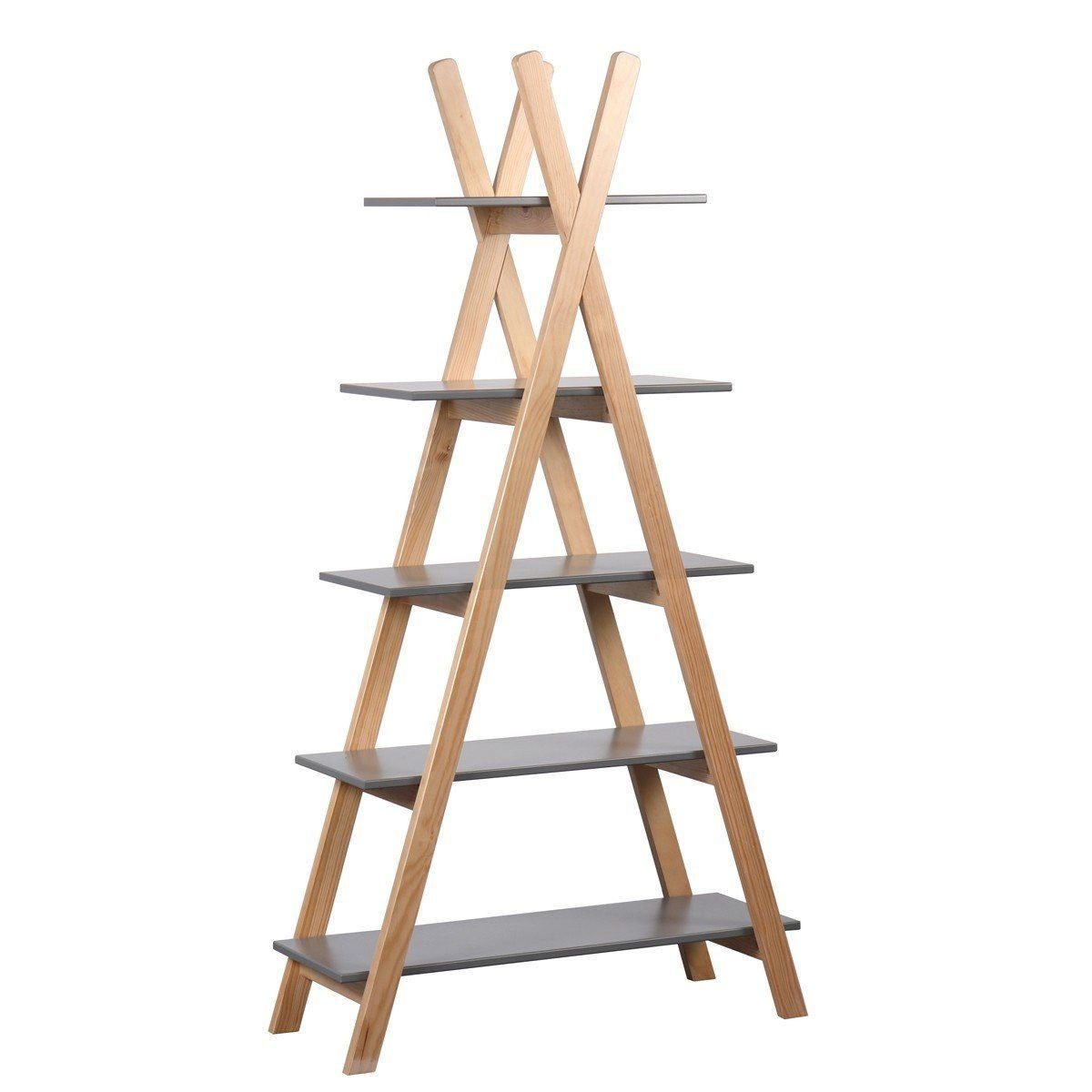 Nature Kid Kinderregal Ancona Tipi-Stil Regal, Natur/Grau – Modernes, Kinde günstig online kaufen