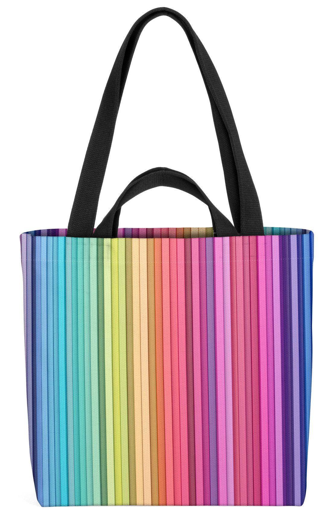 VOID Shopper Einkaufstasche, Color Stripes Batik Aquarell gestreift Streifen Farben bunt Baden